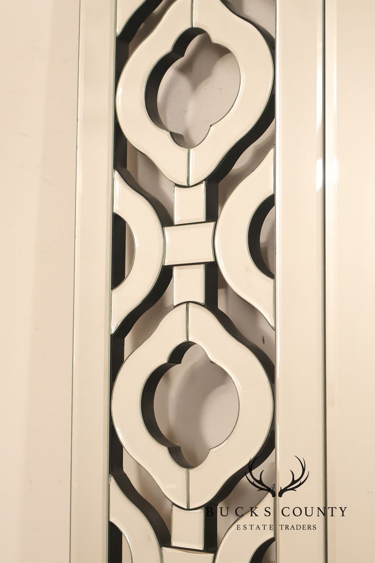 Bassett Hollywood Regency Wall Mirror With Geometric Fretwork