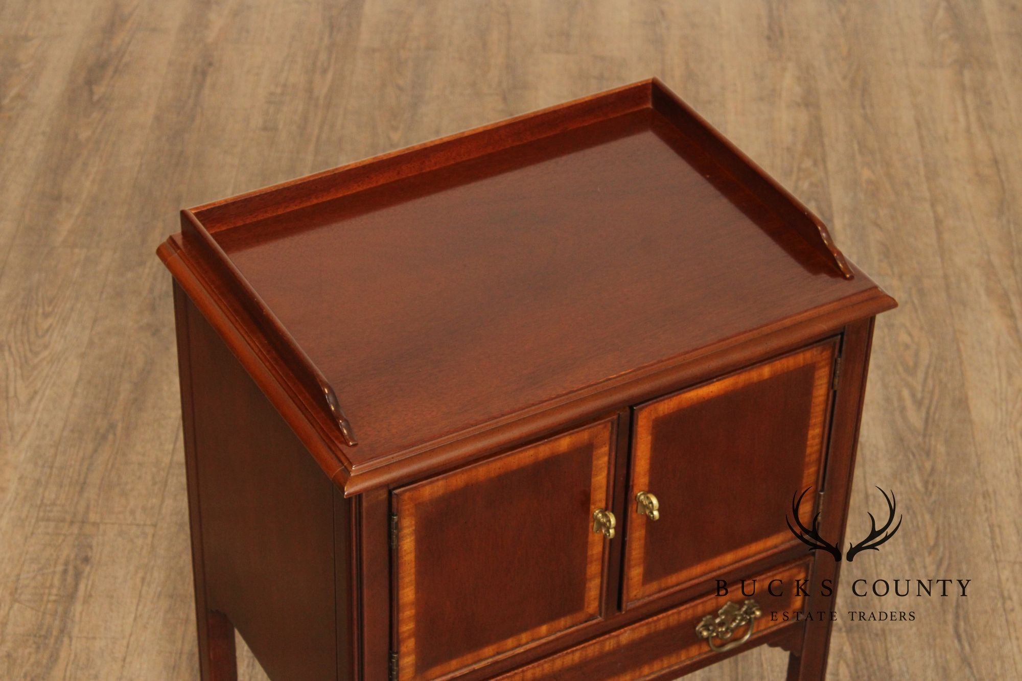 Drexel 18th Century Collection Pair of Mahogany Nightstands