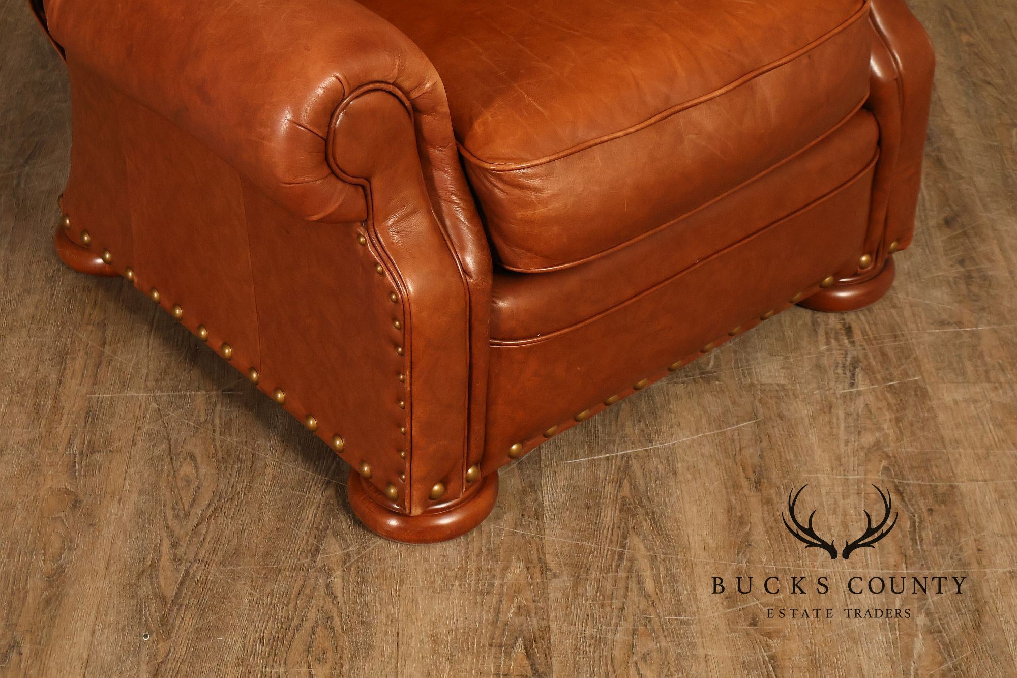 La-Z-Boy Tufted Leather Recliner Chair and Ottoman