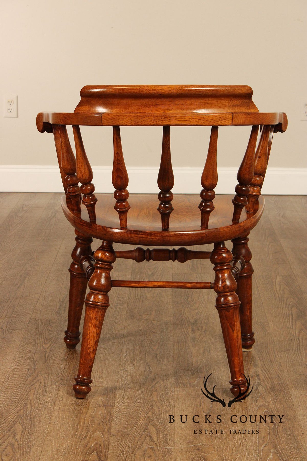 English Traditional Style Set of Four Oak Dining Armchairs