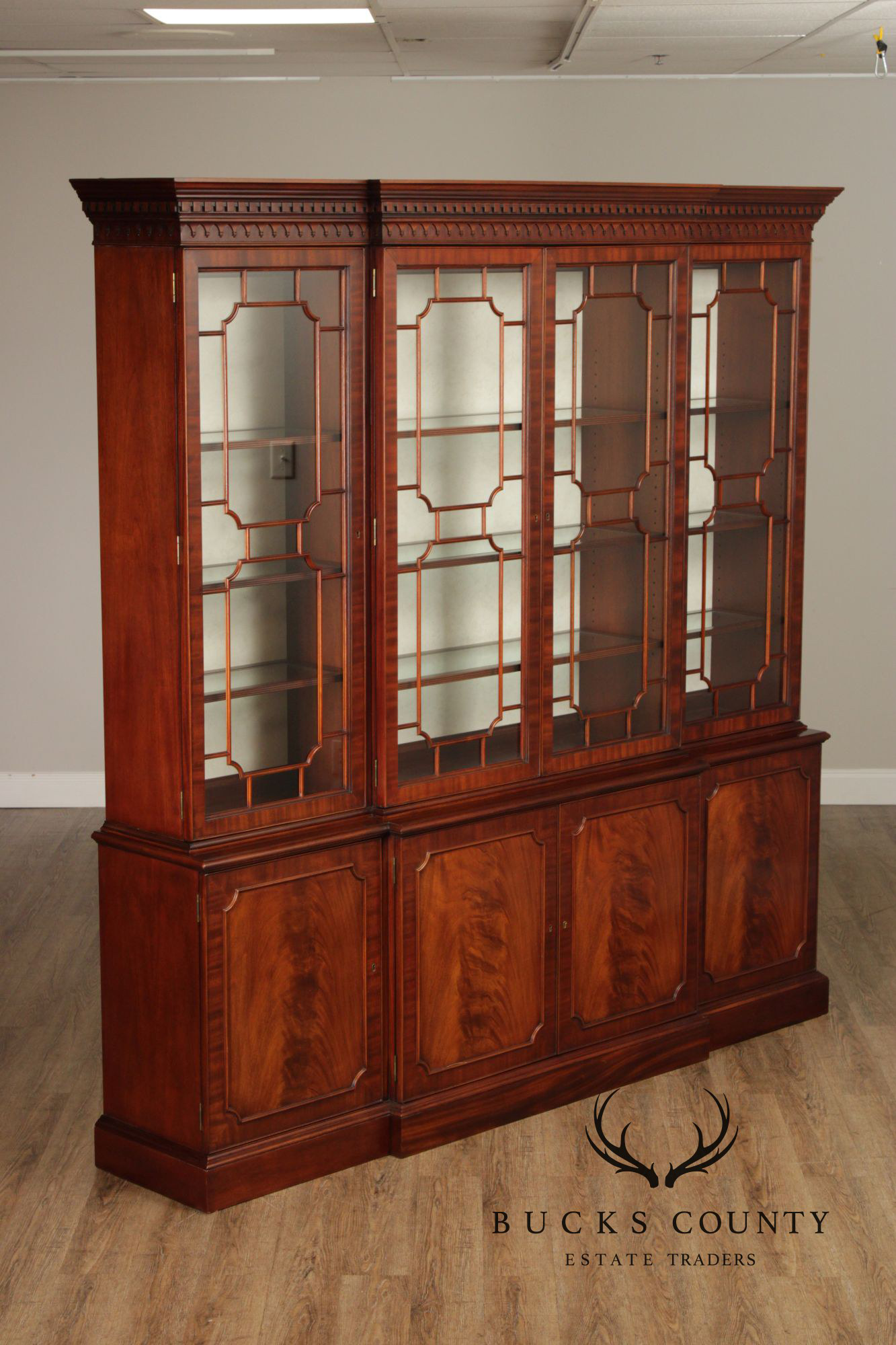 Councill Georgian Style Large Mahogany Breakfront