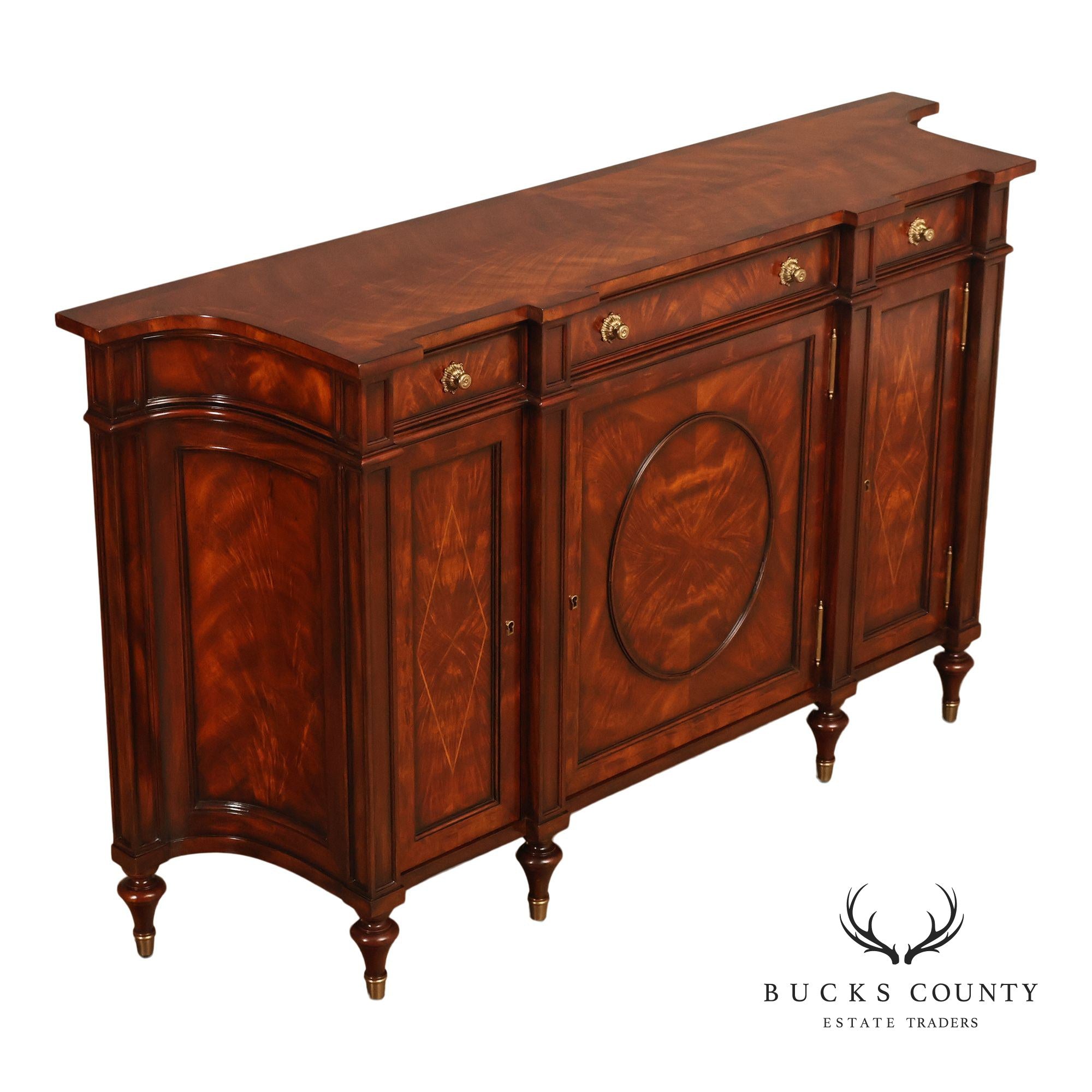 Theodore Alexander Mahogany Concave Side Cabinet