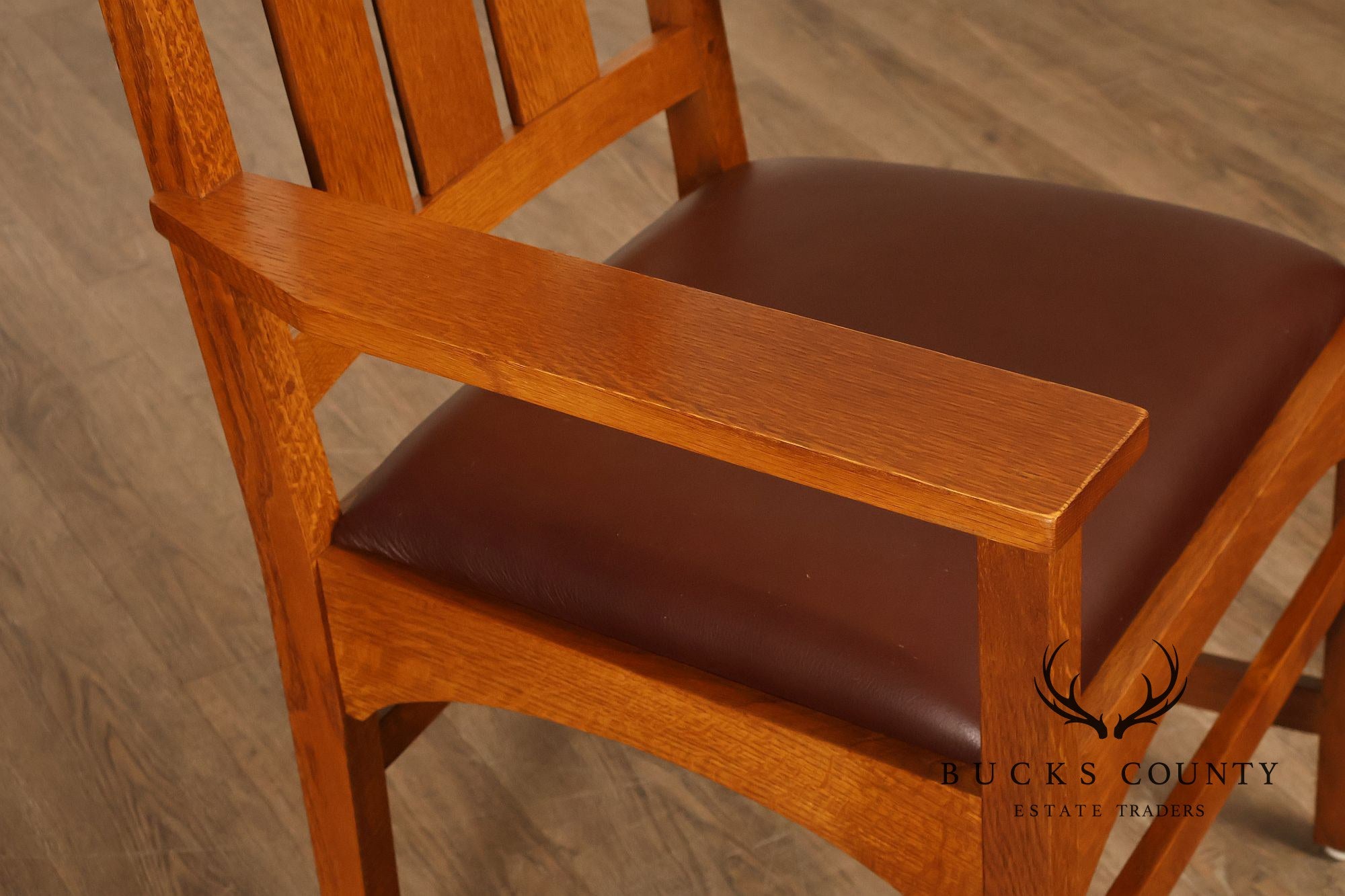 Stickley Mission Collection Set of Six Harvey Ellis Oak Dining Chairs