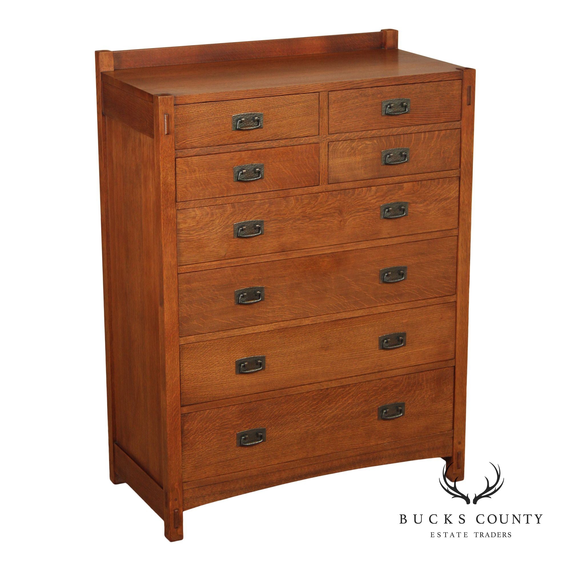 Stickley Mission Collection Oak Tall Chest Of Drawers