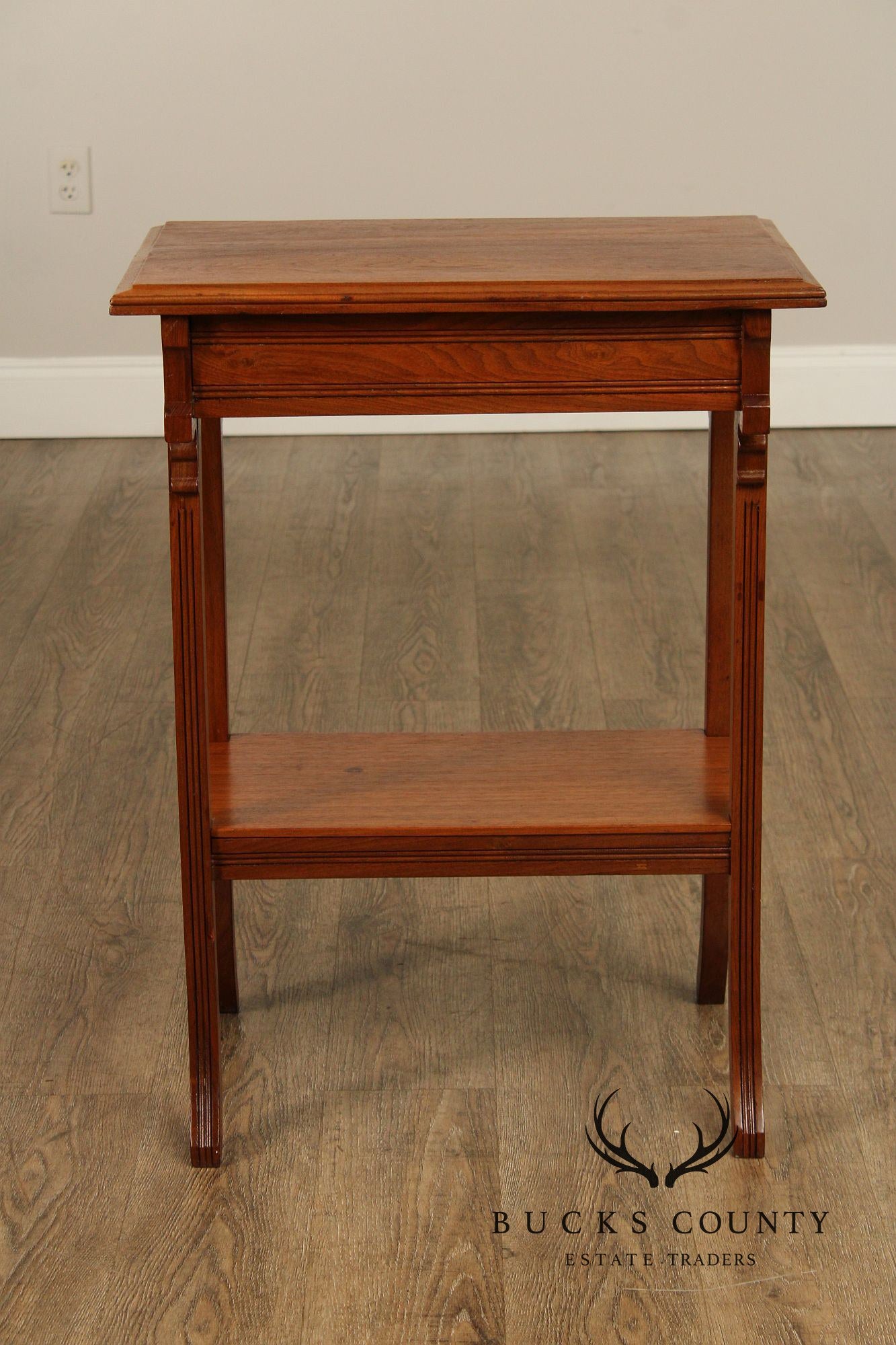 Antique Victorian Walnut Two-Tier End Table