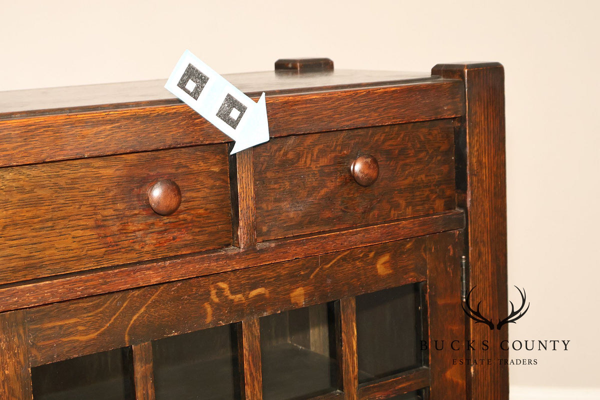 Antique Lifetime Furniture Mission Oak Bookcase Cabinet
