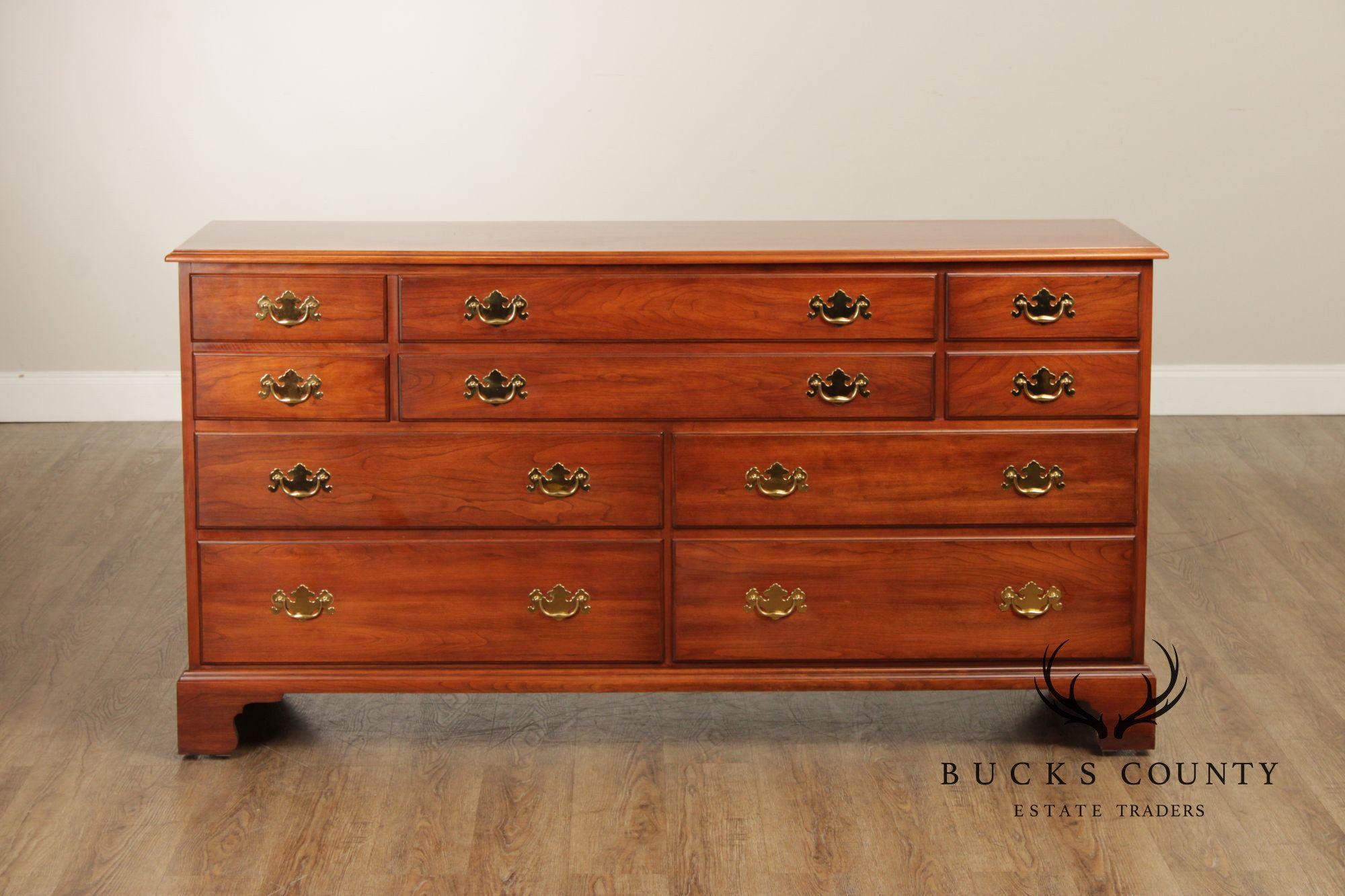 Henkel Harris Vintage Chippendale Style Cherry Long Dresser