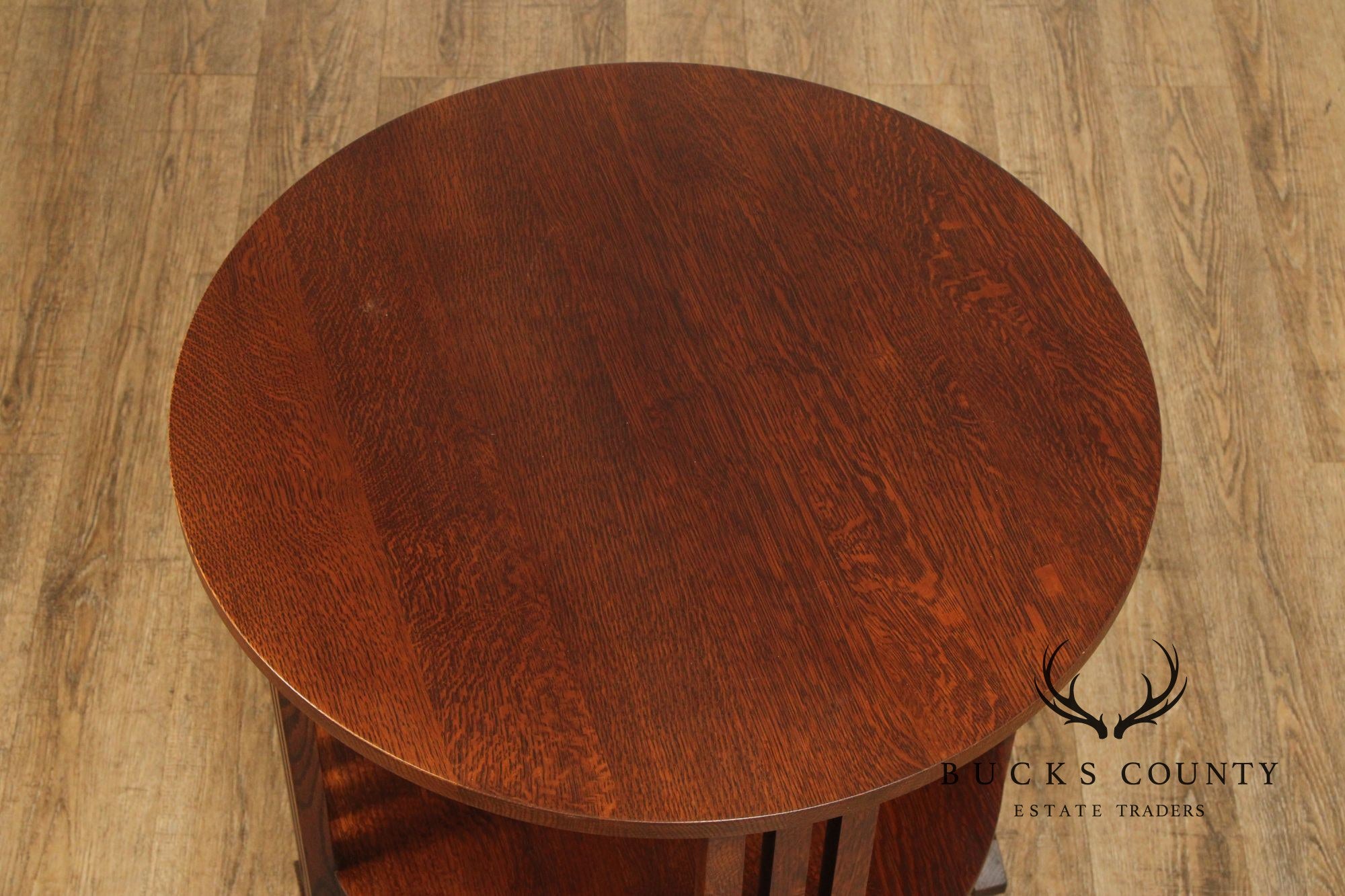 Stickley Mission Collection Oak Round Lamp Table