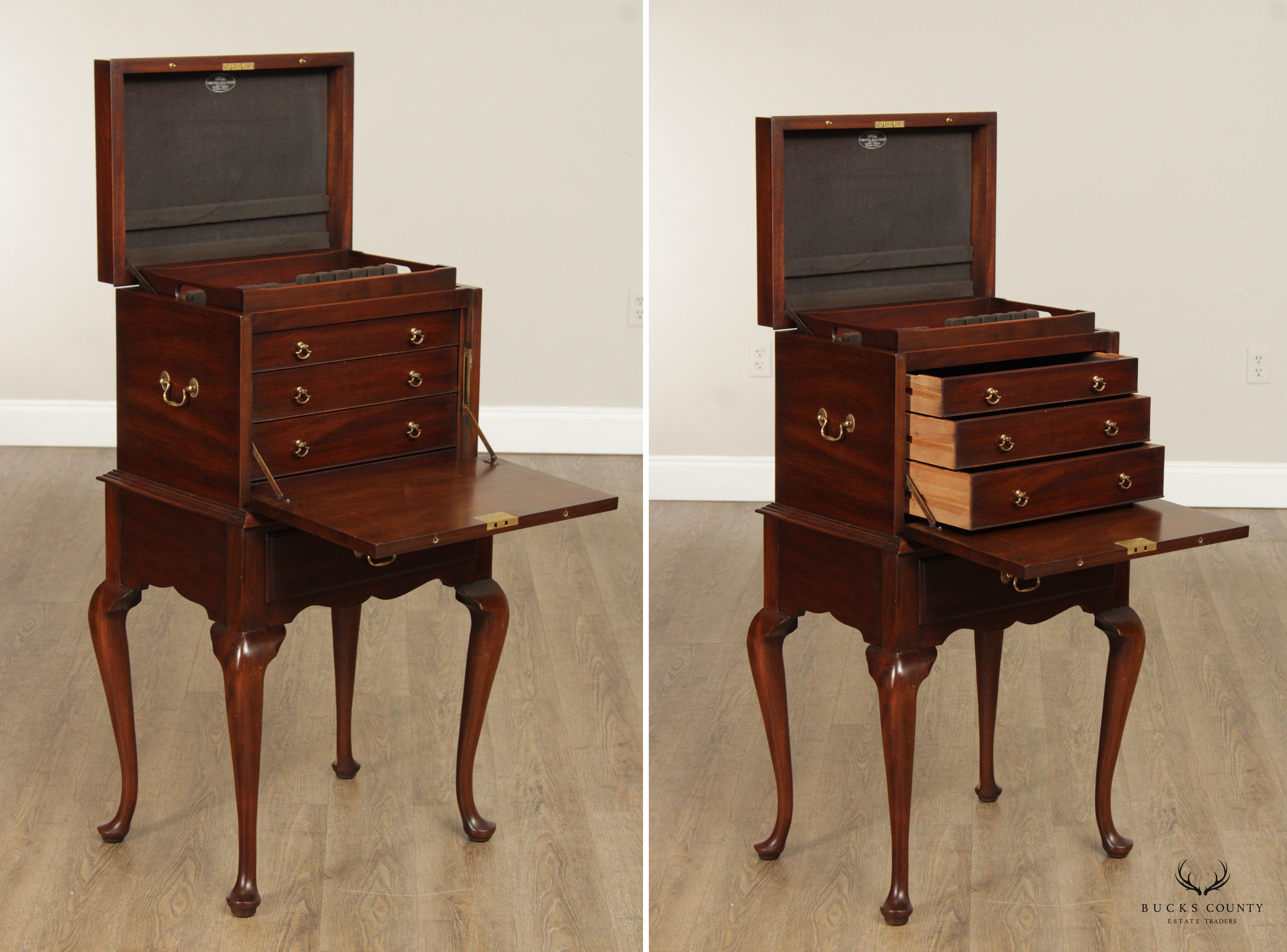 Henkel Harris Queen Anne Style Mahogany Silver Chest
