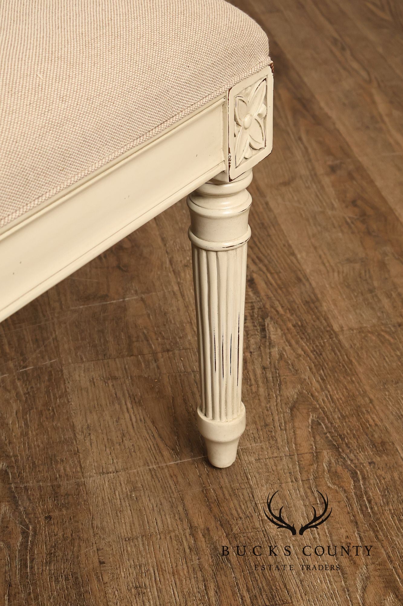 Alden Parkes Country French Louis XVI Style Caned Back Painted Settee