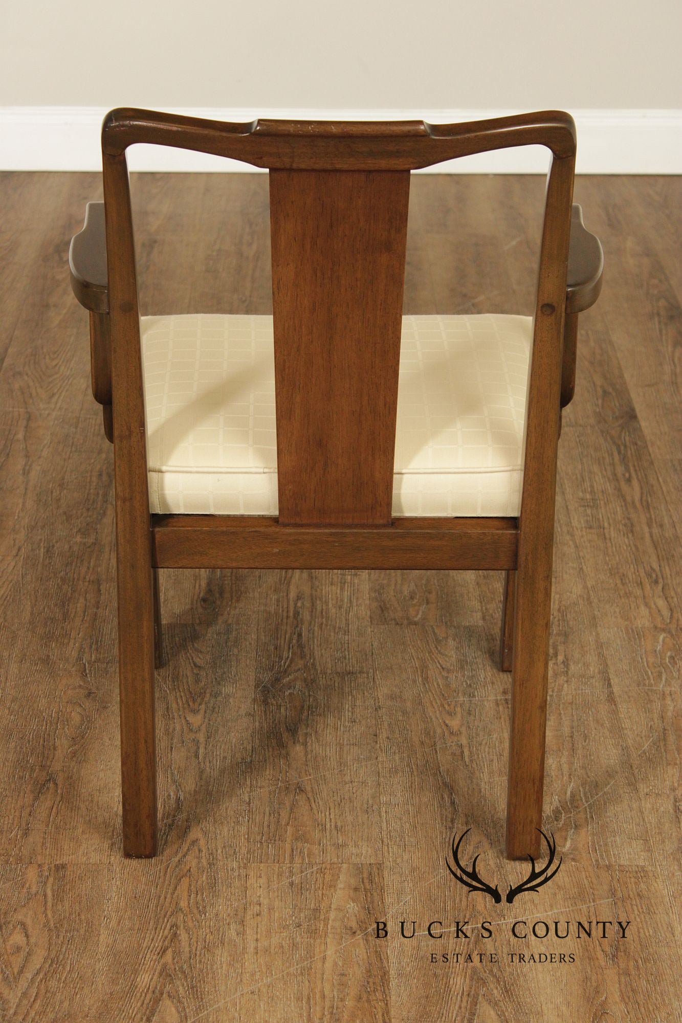 Mid Century Asian Influenced  Set of Six Mahogany Dining Chairs