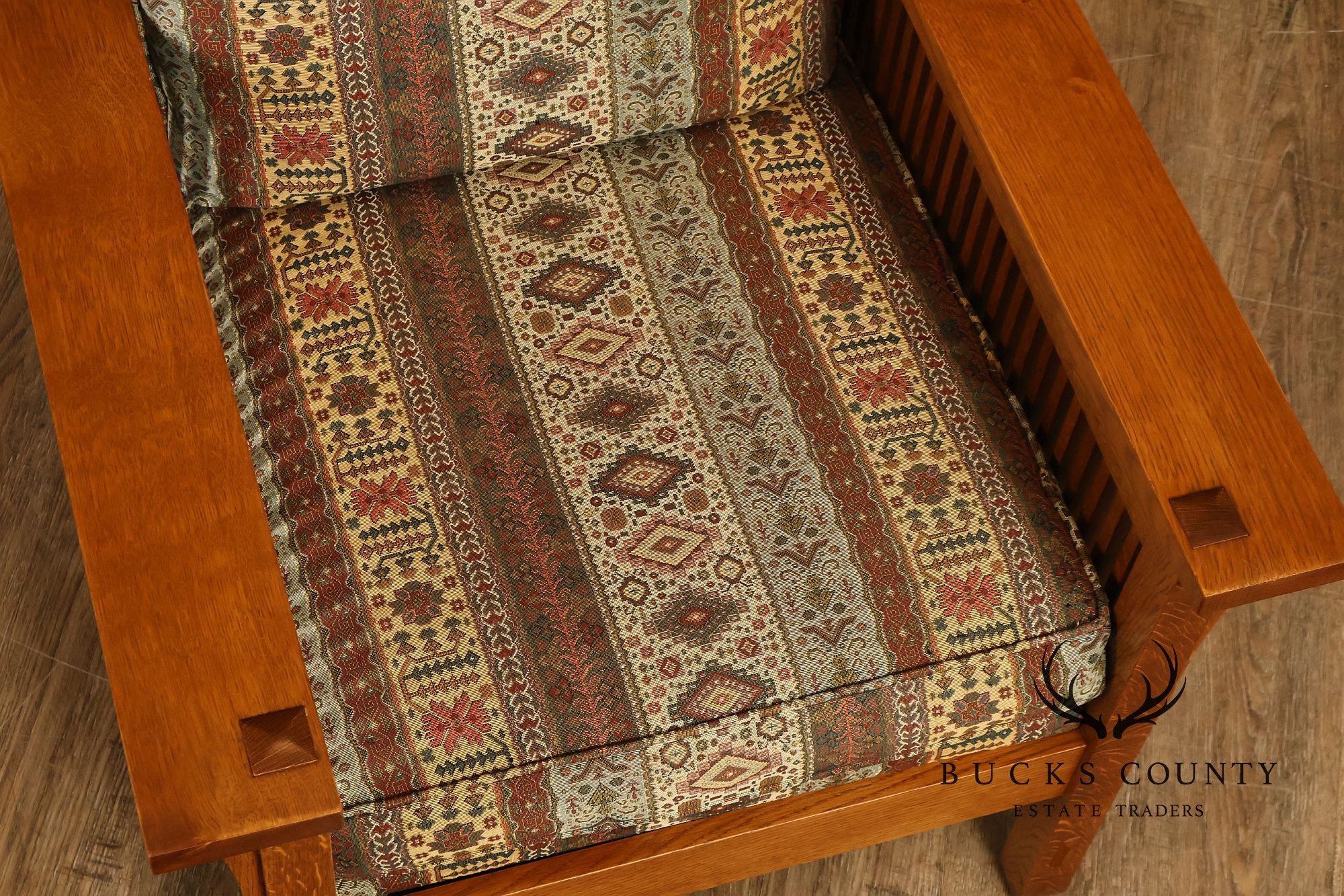 Stickley Mission Collection Oak Compact Morris Chair With Loose Cushions