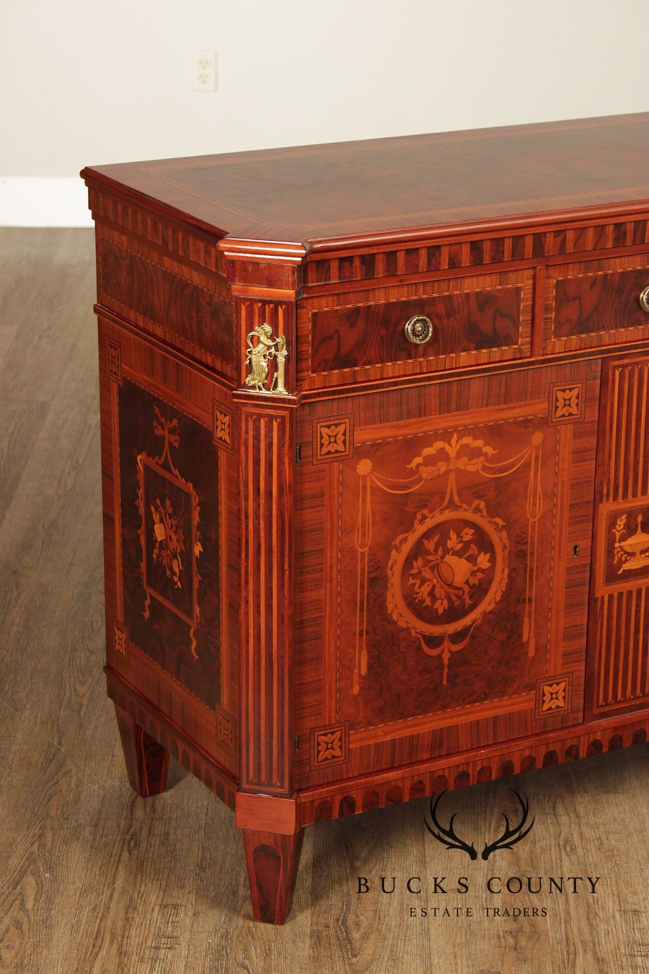 Italian Neoclassical Style Marquetry Inlaid Server