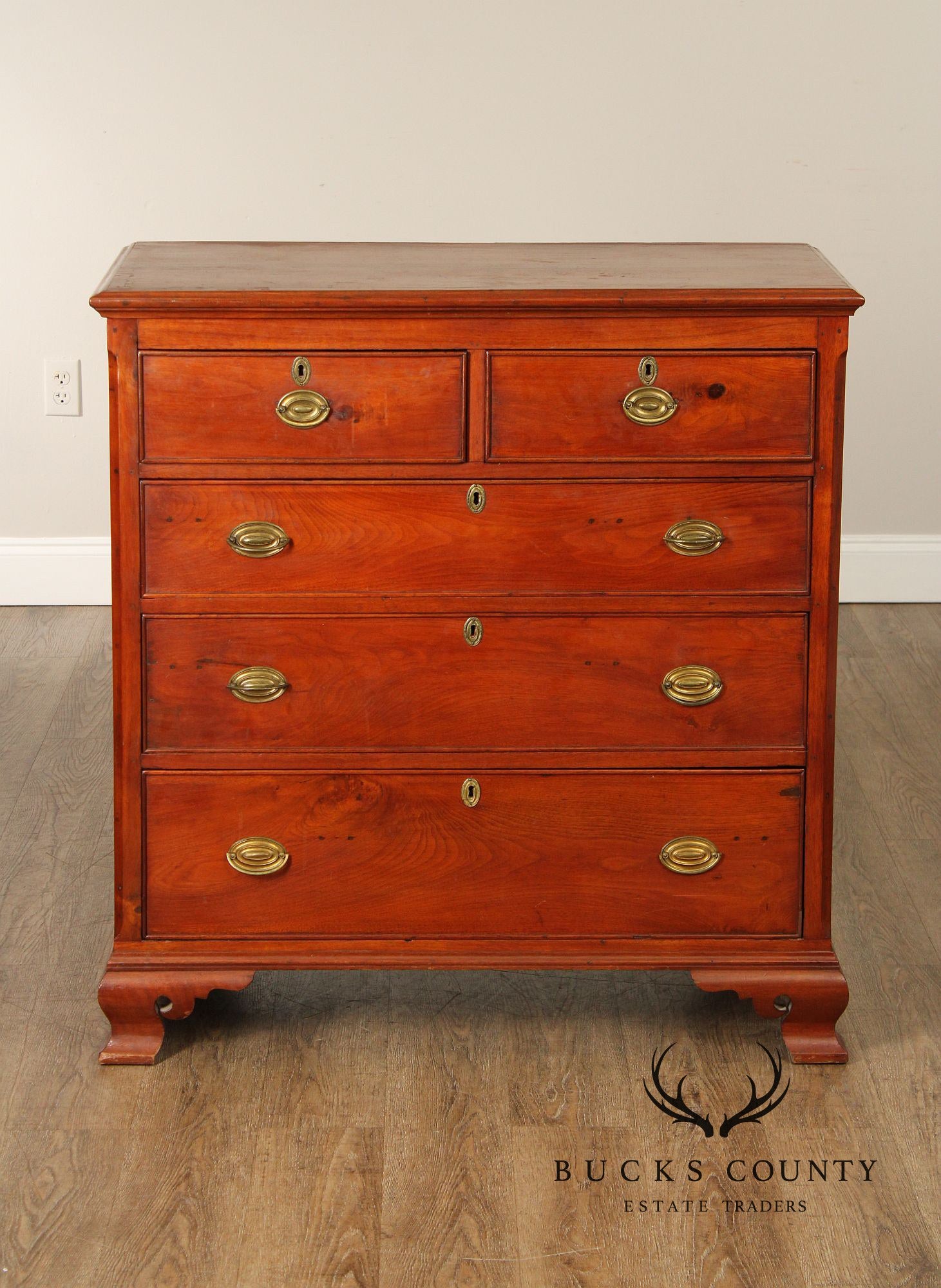 Antique American Walnut Chippendale Style Chest of Drawers