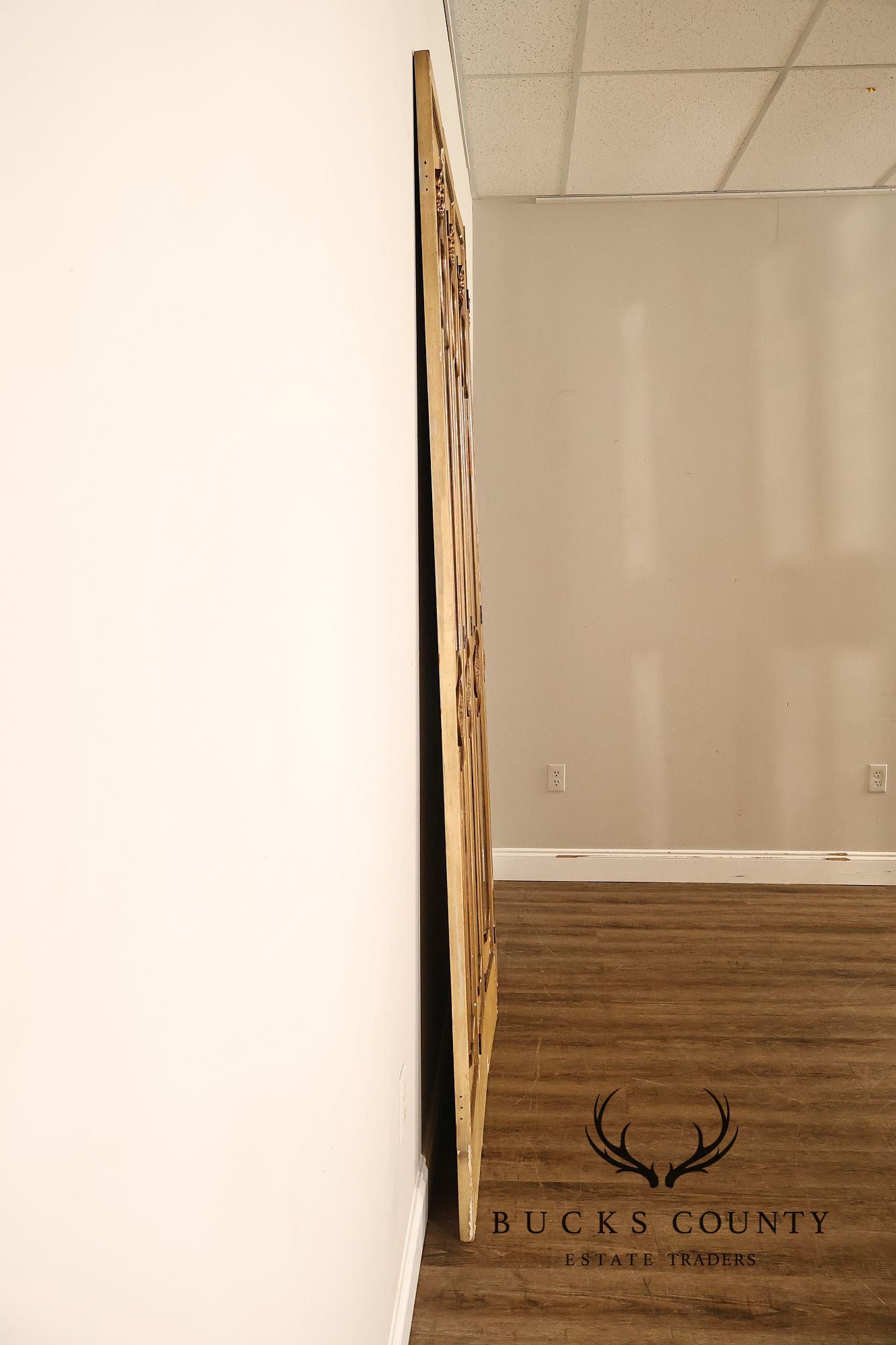 Vintage Rococo Style Painted & Mirrored Four-Panel Folding Screen