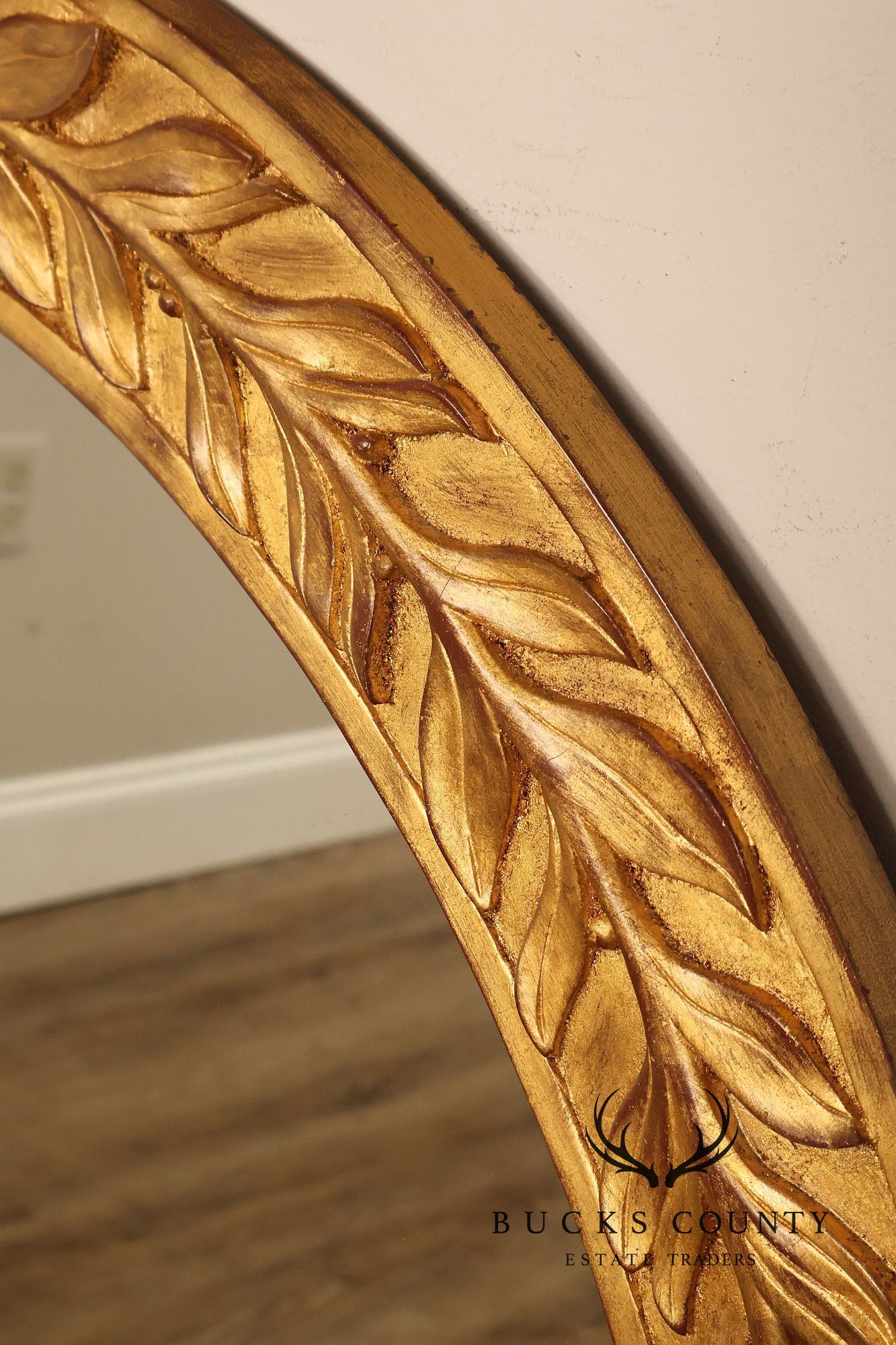 Neoclassical Style Round Giltwood Wall Mirror