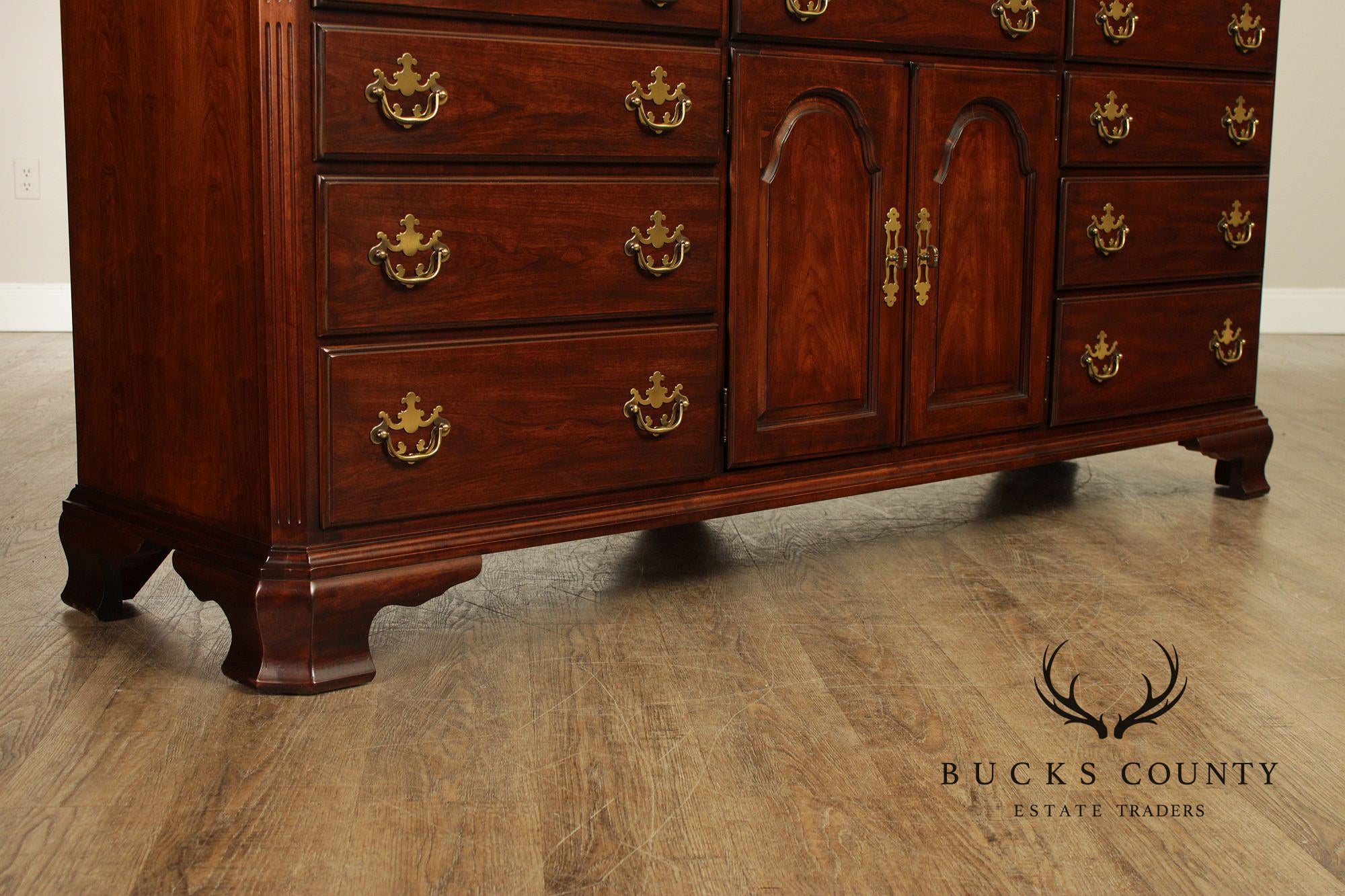 Drexel Chippendale Style Cherry Door Dresser