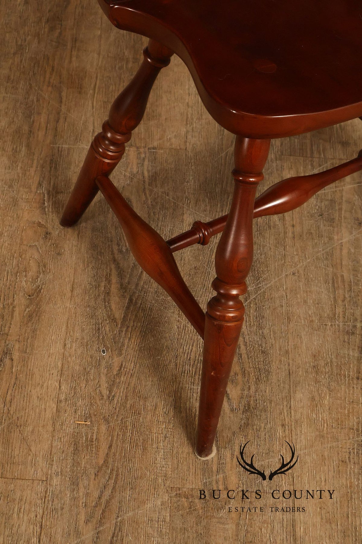 Frederick Duckloe & Bros Pair of Cherry Windsor Side Chairs