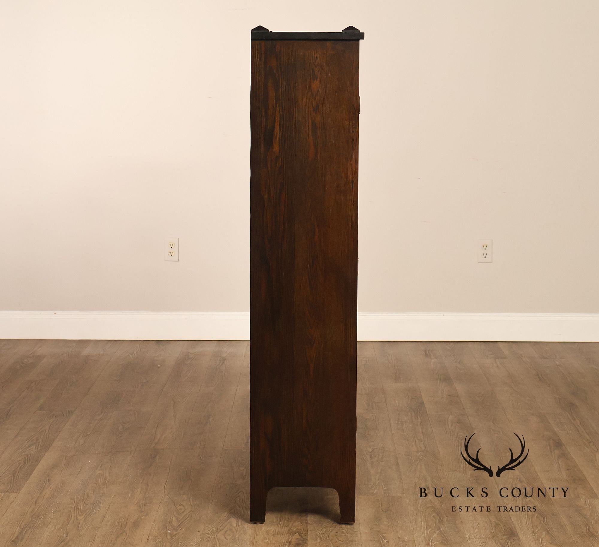 Antique Mission Oak Arts And Crafts Two Door Bookcase