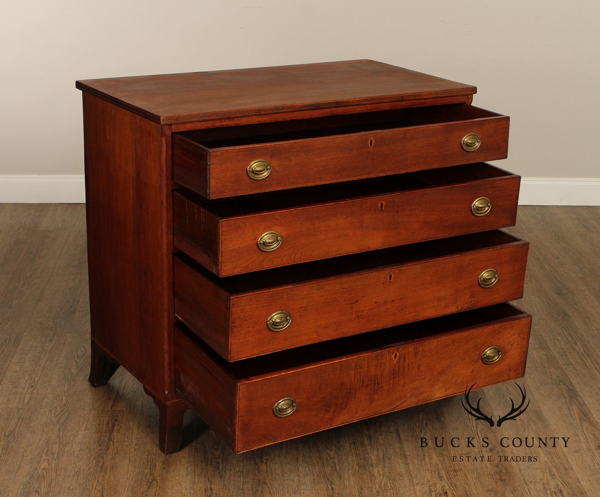 Antique Hepplewhite Walnut Four-Drawer Chest