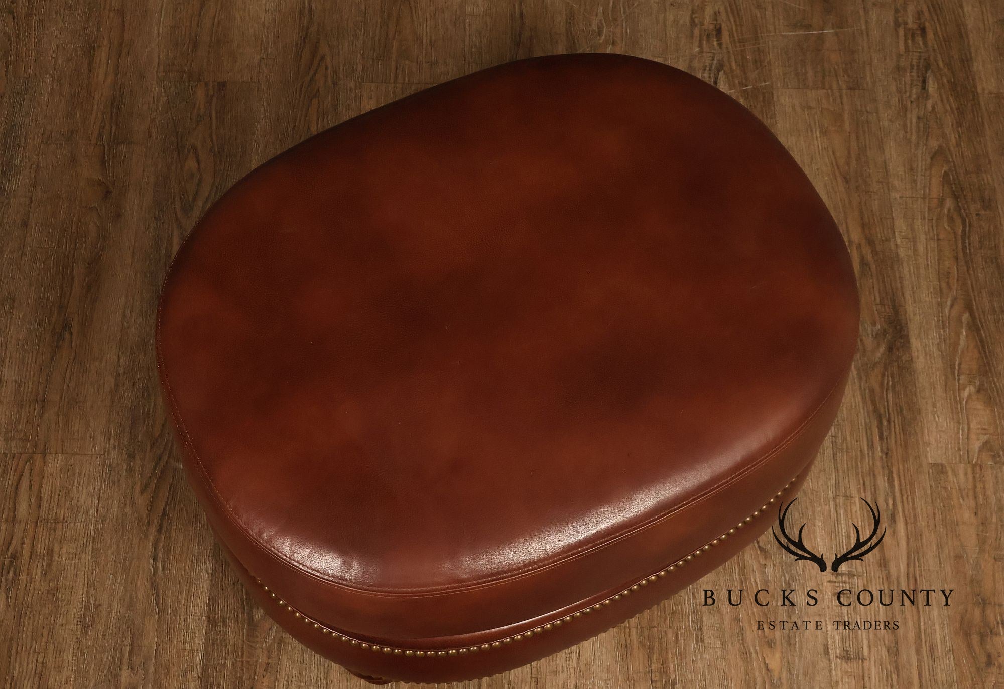 Bradington Young Traditional Style Leather Ottoman