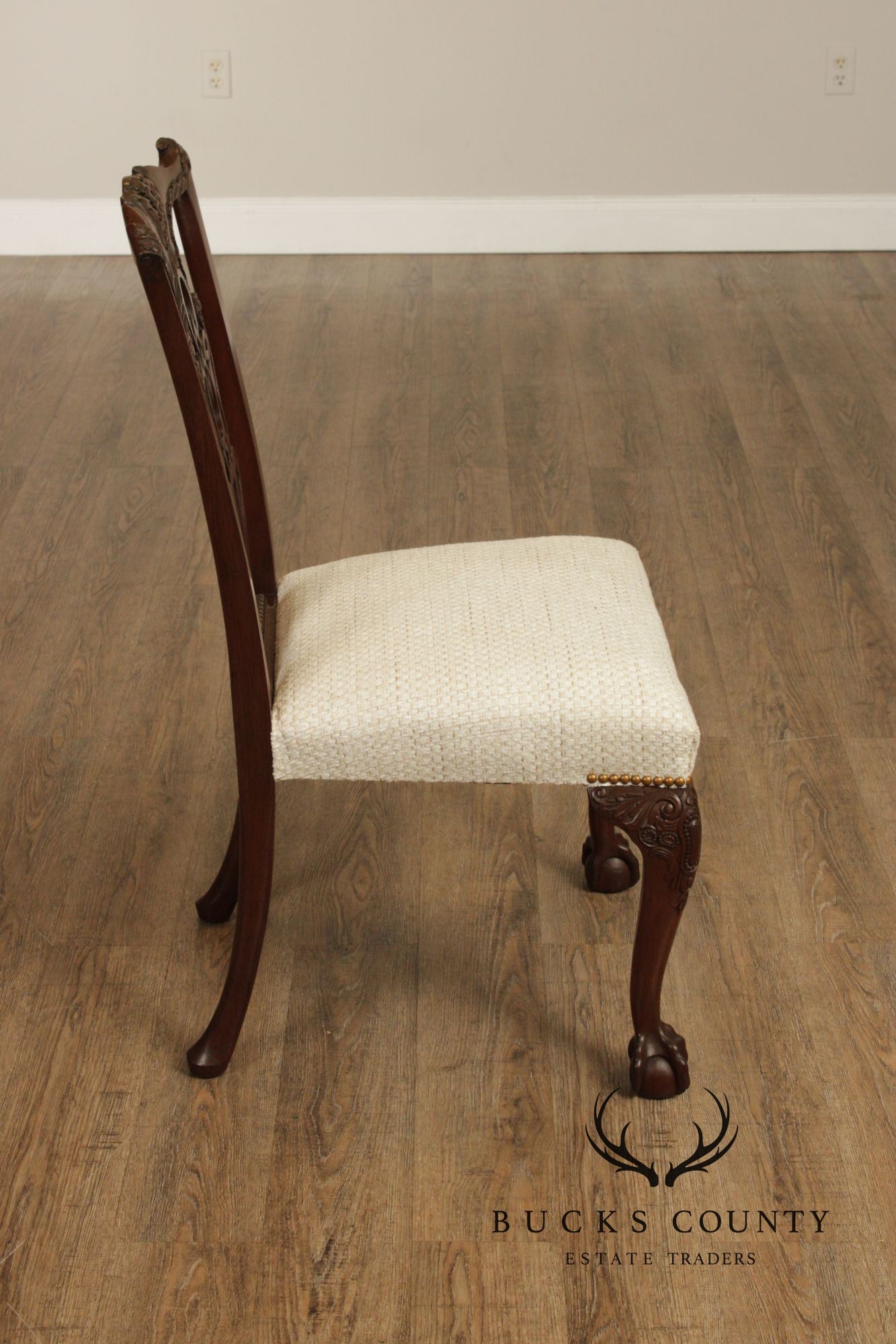 1940's Chippendale Style Custom Mahogany Set Of Six Dining Chairs