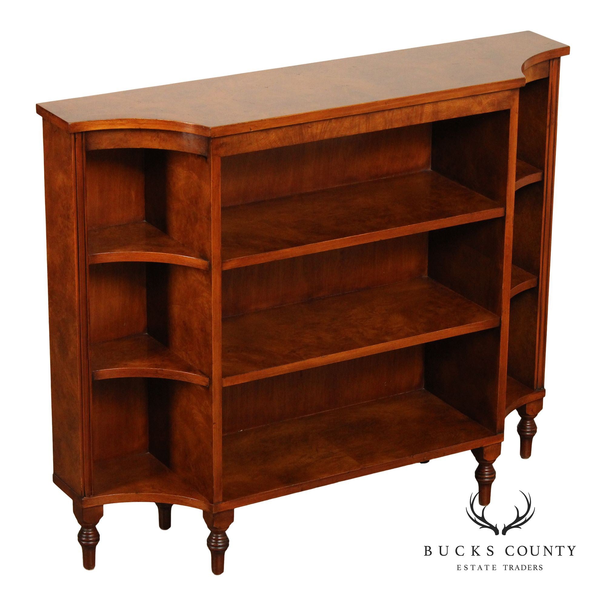 Regency Style Burlwood Open Bookcase