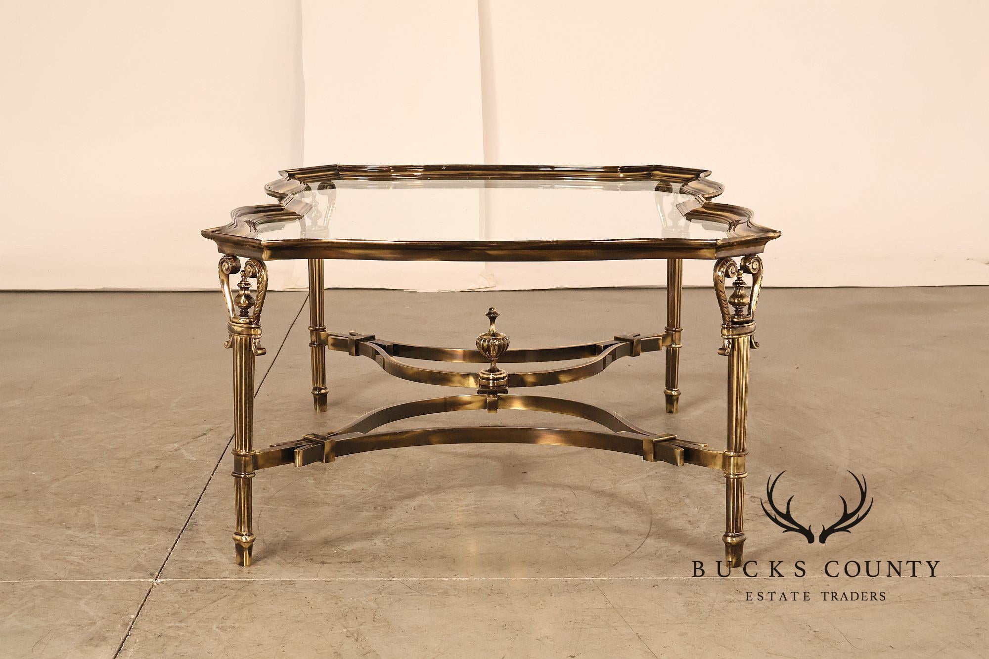 Maitland Smith Glass Top 'Venice' Coffee Table