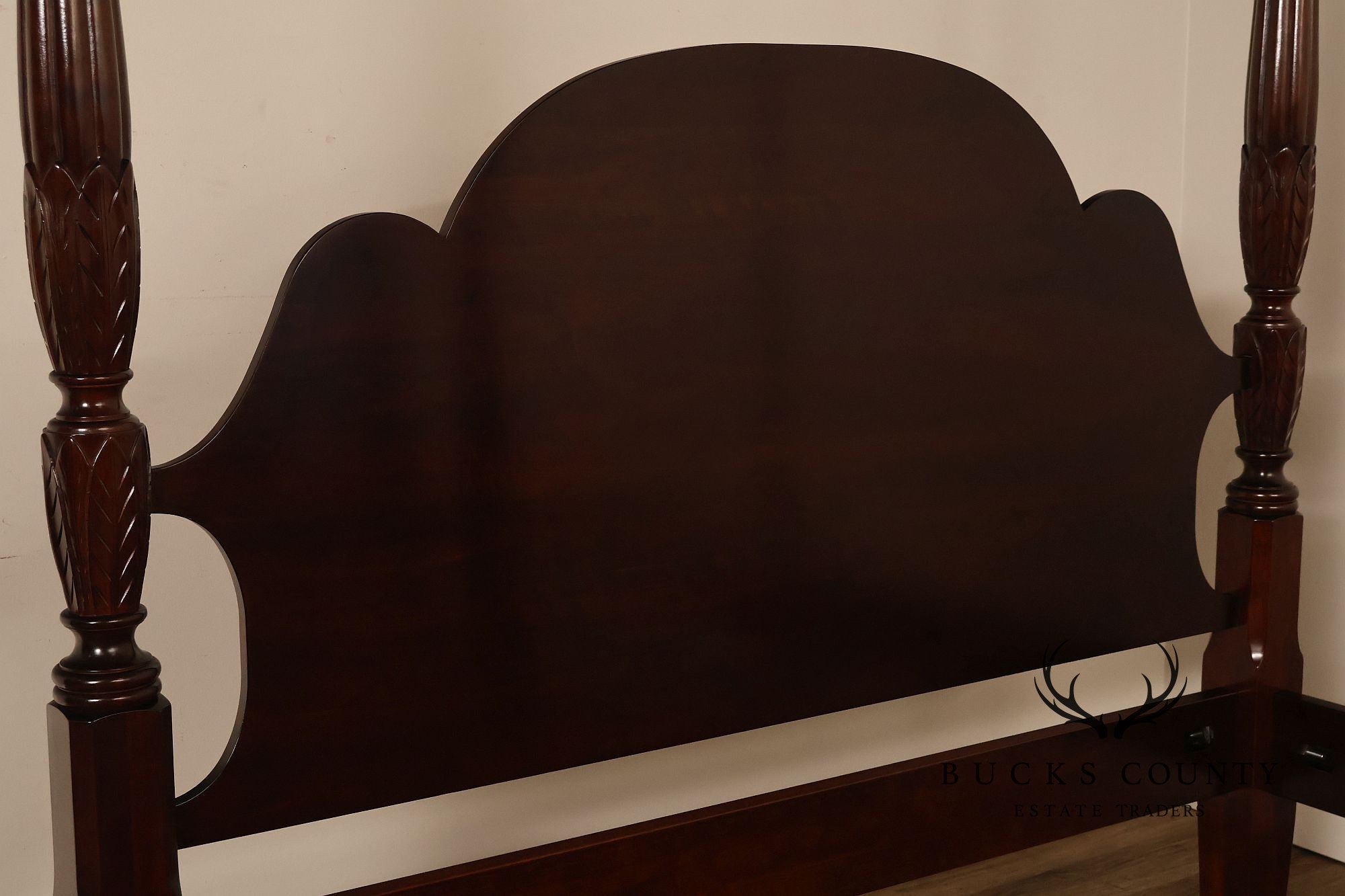 Statton Furniture Cherry Queen Tobacco Leaf Poster Bed