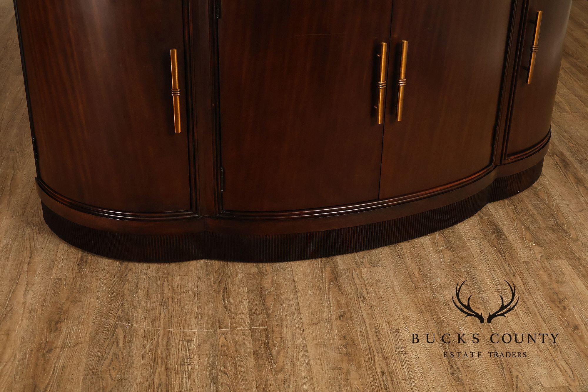 Bernhardt Art Deco Style Curved Front Sideboard With Black Granite Top