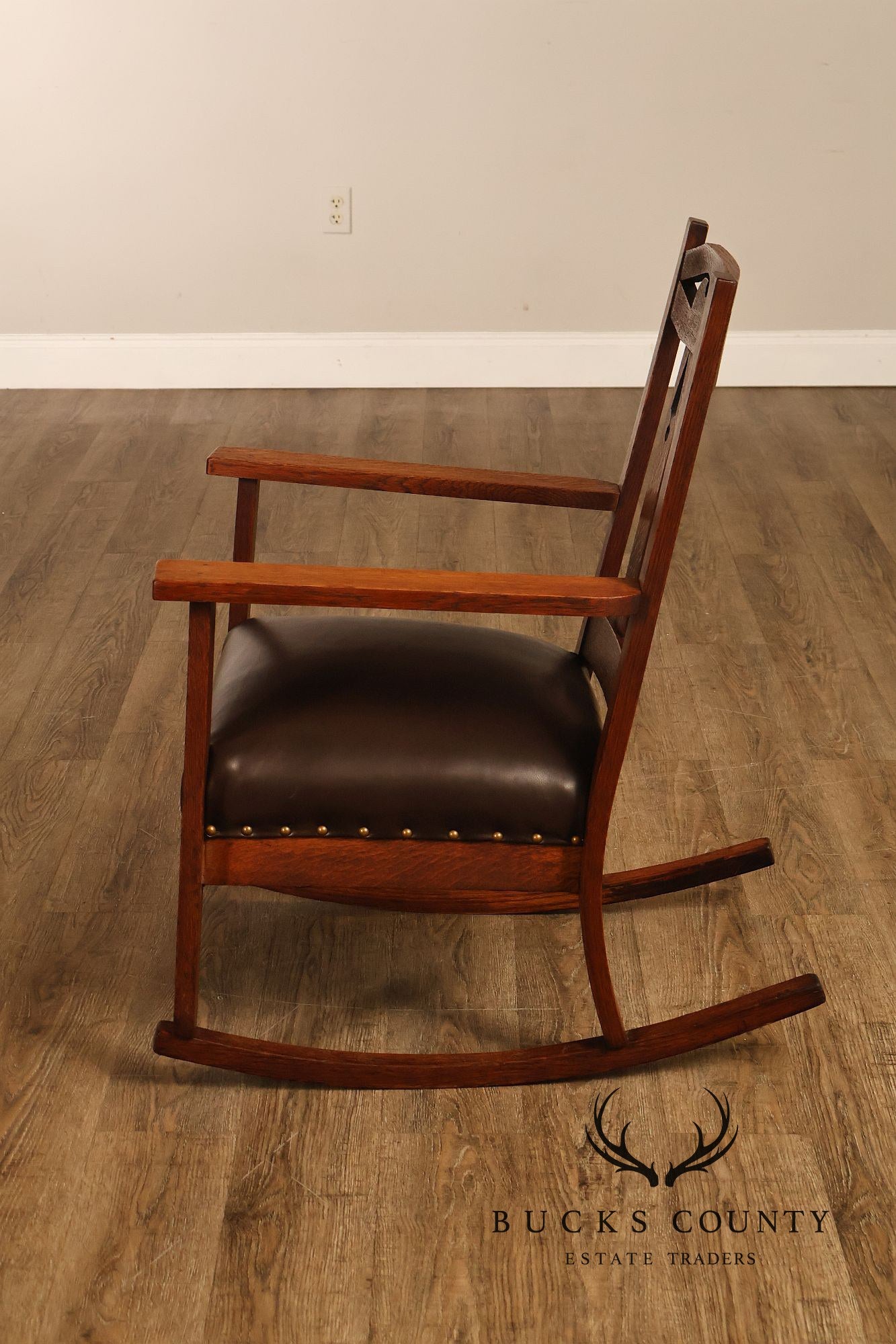 Antique Arts And Crafts Mission Oak Rocking Chair