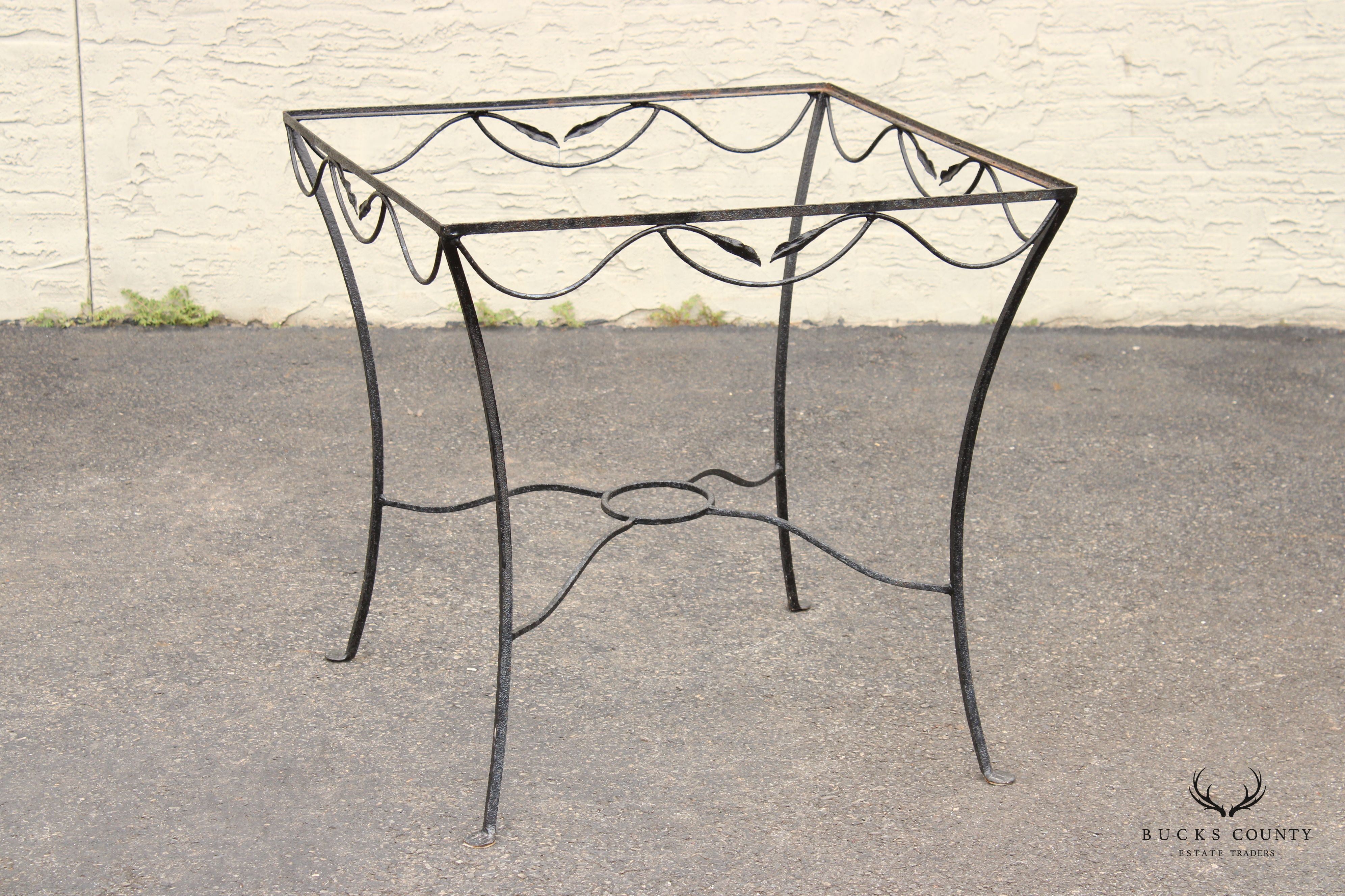 Vintage Wrought Iron Outdoor Dining Table Base