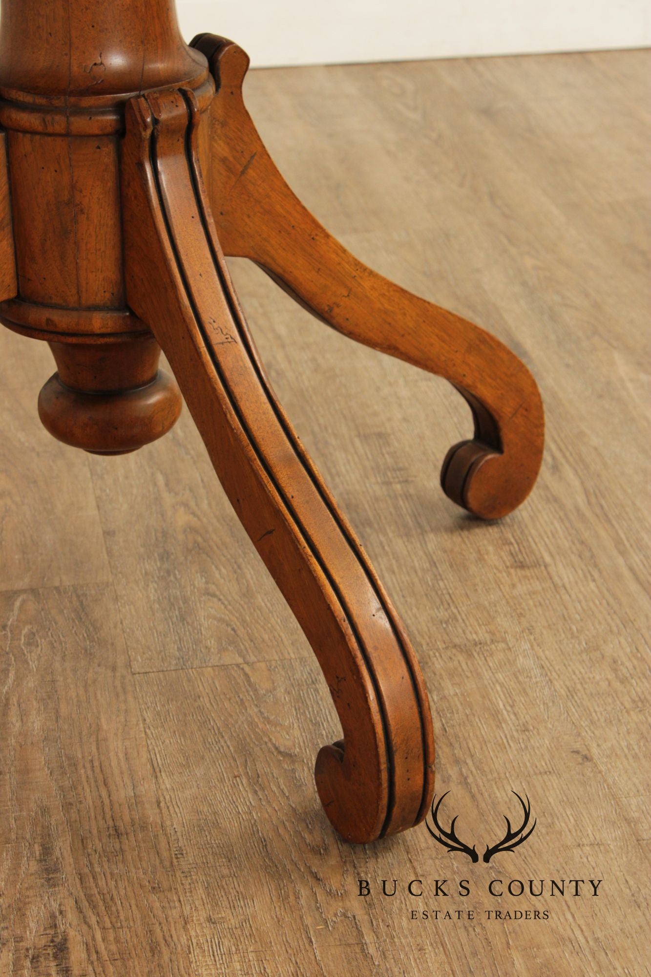 Bausman & Co. Italian Regency Style Walnut Pedestal Center Table