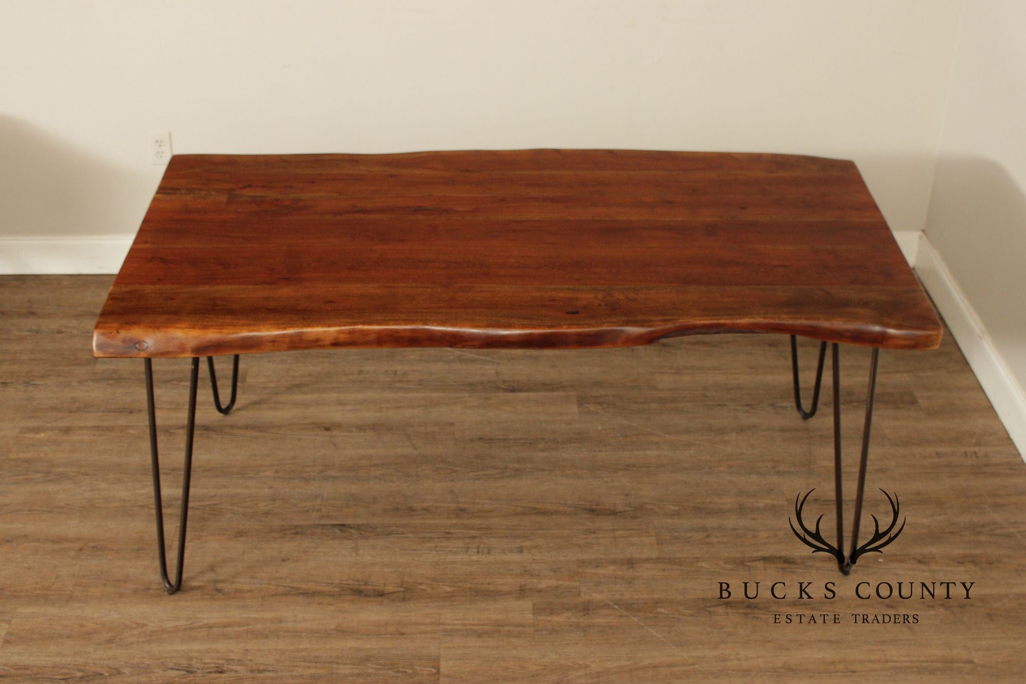 Live Edge Solid Acacia Wood Butterfly Joint Dining Table