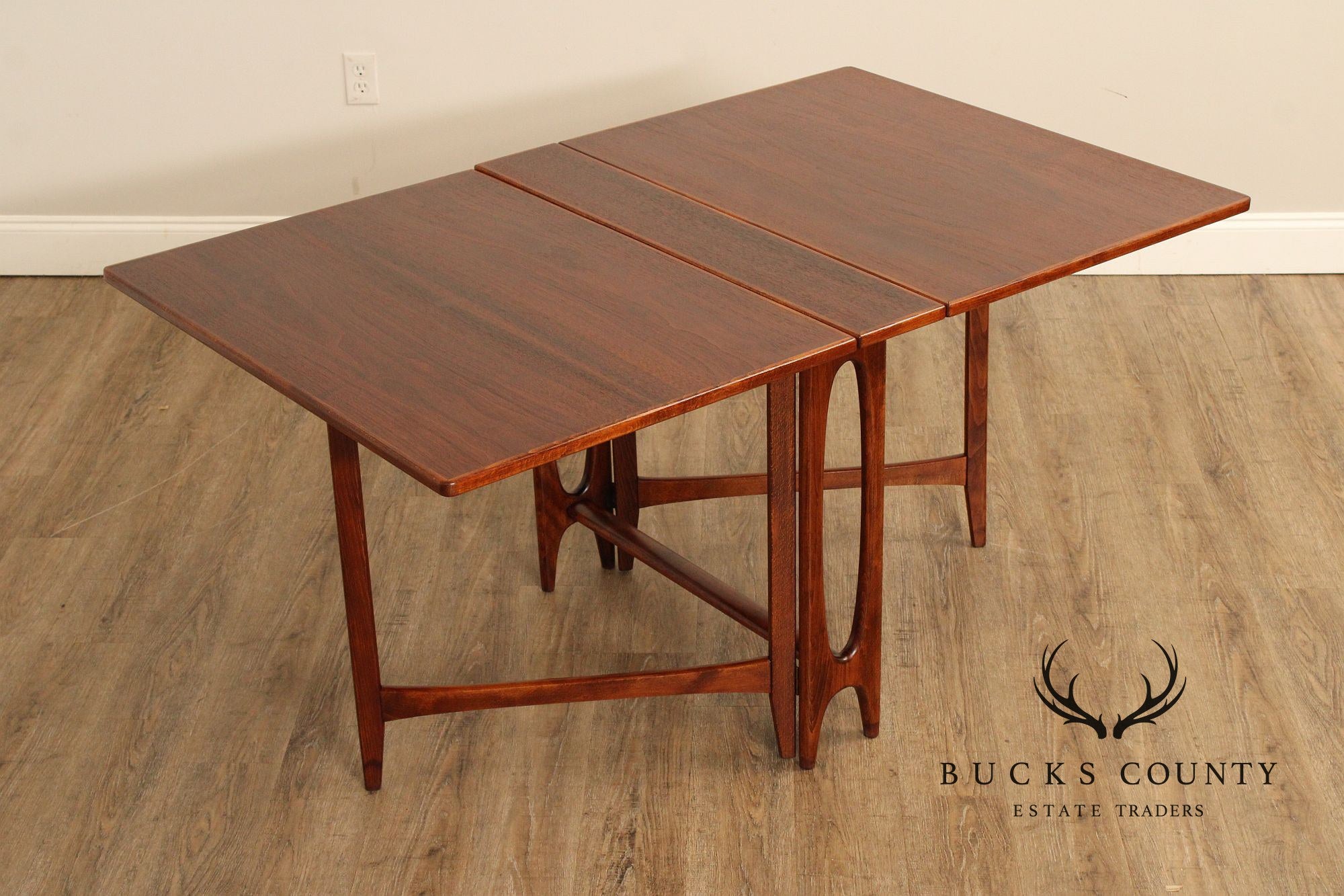 Bendt Winge Danish Modern Pair of Walnut Tuckaway Dining Tables