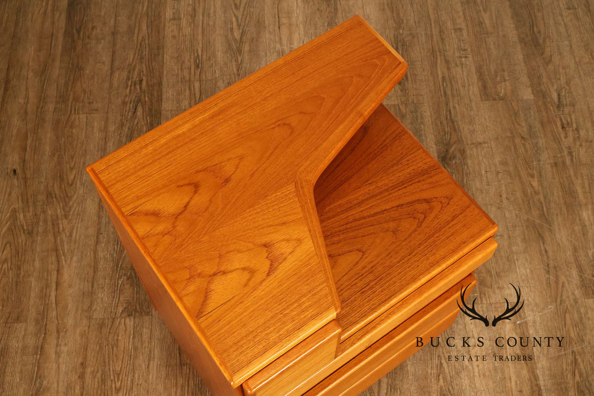 Scan Coll Danish Modern Pair of Teak Nightstands