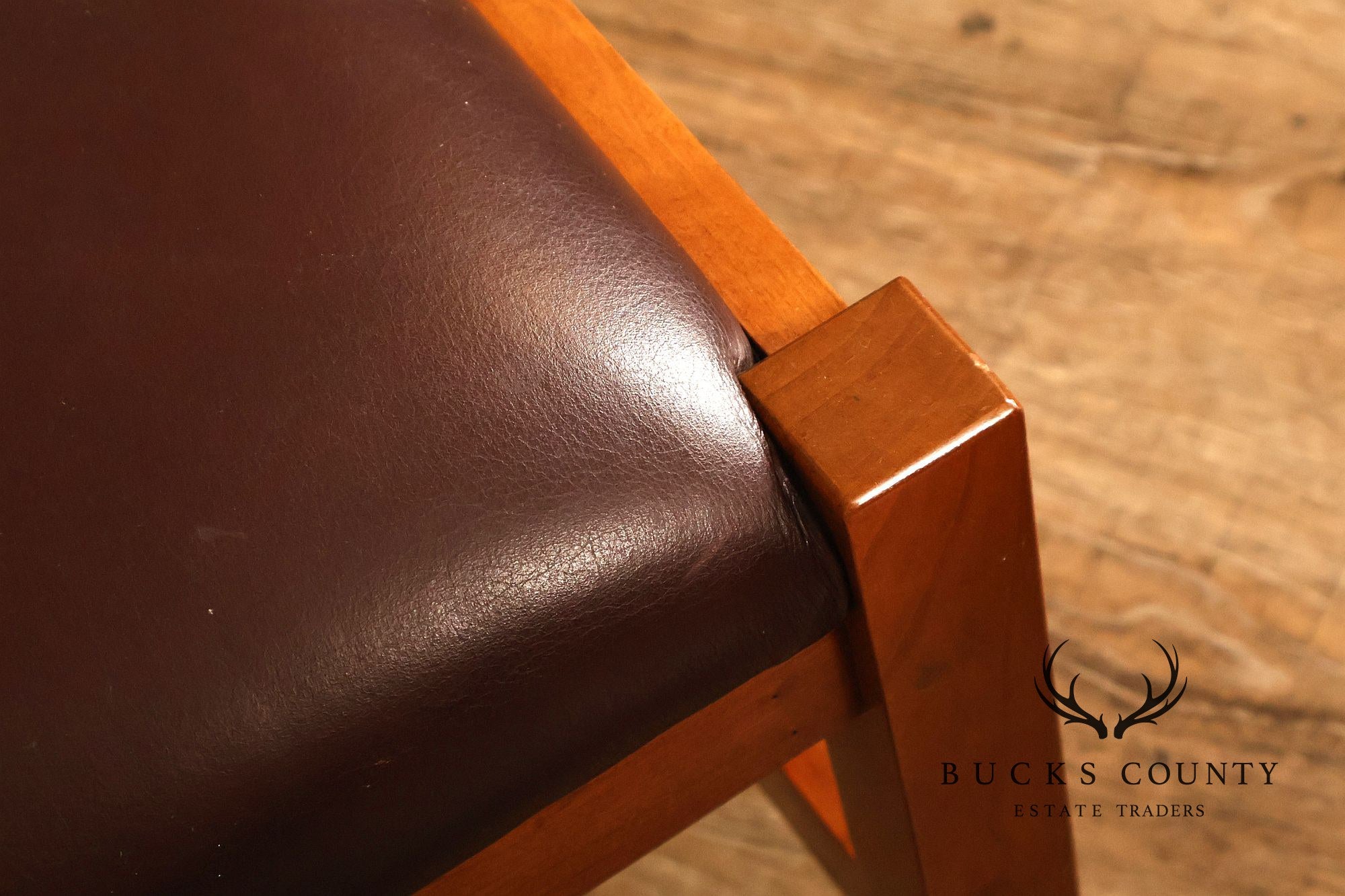 Stickley Mission Collection Cherry and Leather Footstool