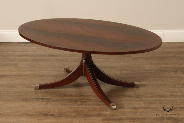 Ethan Allen Newport Collection Flame Mahogany Oval Coffee Table