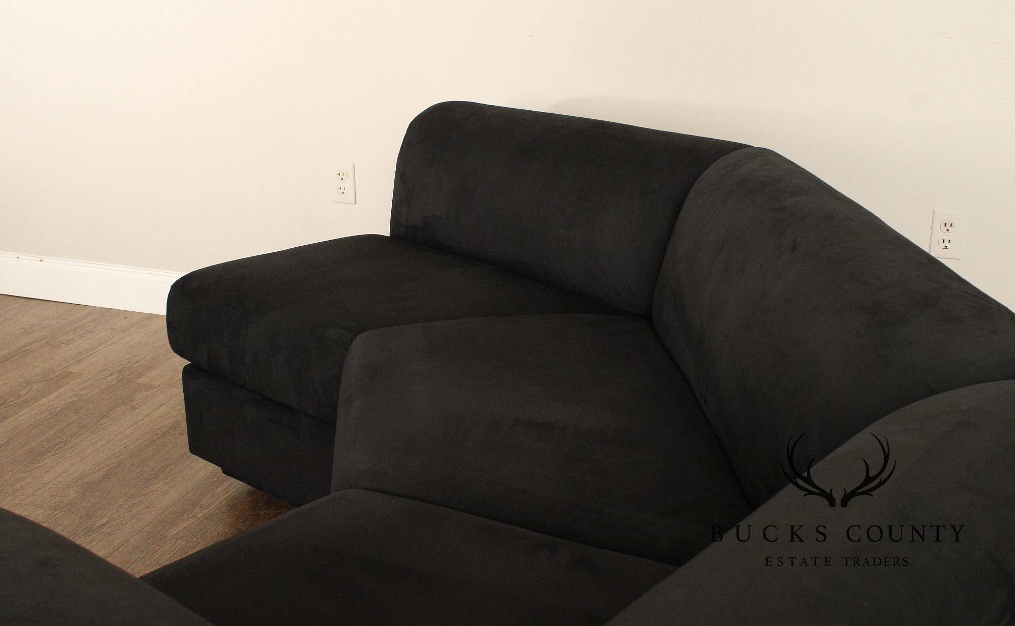 Postmodern Curved Black Sectional Sofa