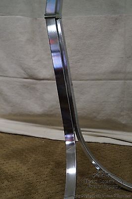 Roger Sprunger Dunbar Style Mid Century Arched Chrome Glass Top Coffee Table