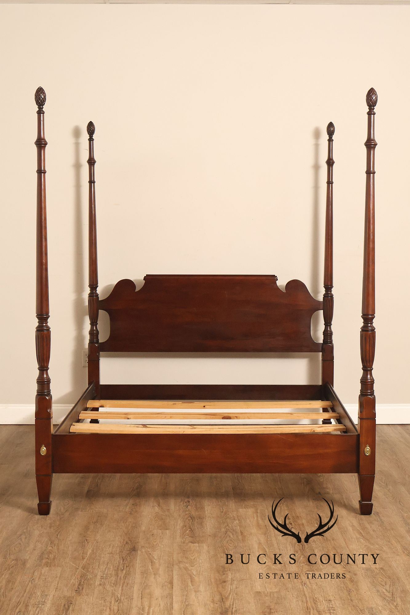 Statton Vintage Carved Cherry Queen Poster Bed