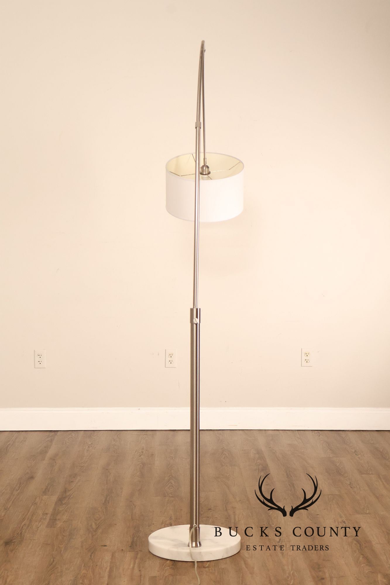 Nova Contemporary Brushed Nickel Arch Floor Lamp With Marble Base