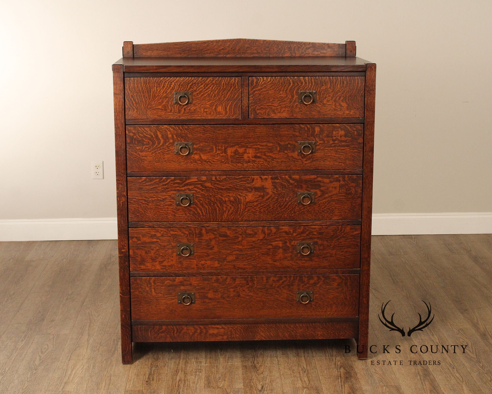 Warren Hile Mission Style Oak Tall Chest