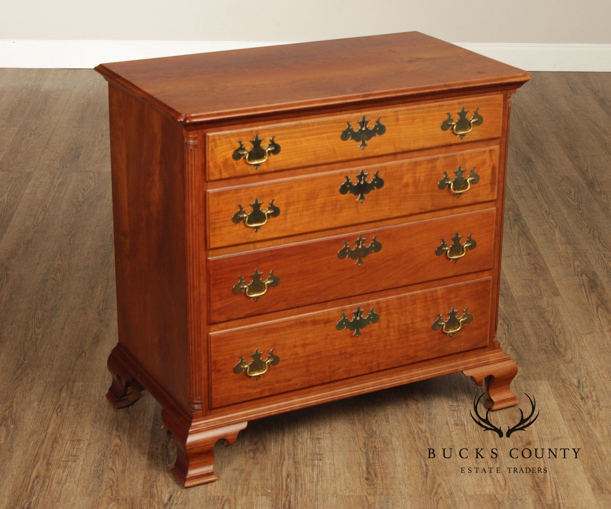 Robert Whitley Chippendale Style  Hand Crafted Cherry Chest Of Drawers