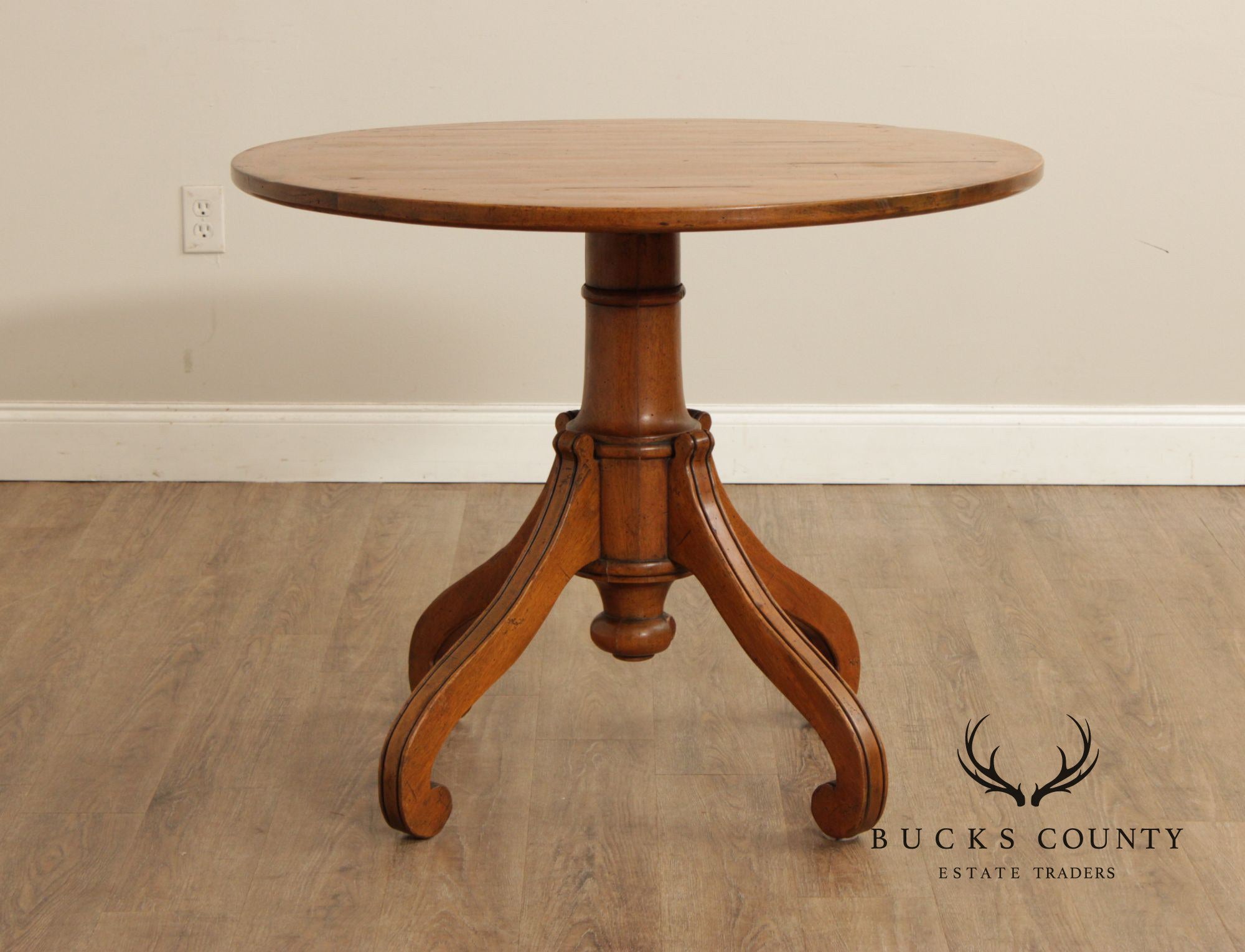 Bausman & Co. Italian Regency Style Walnut Pedestal Center Table