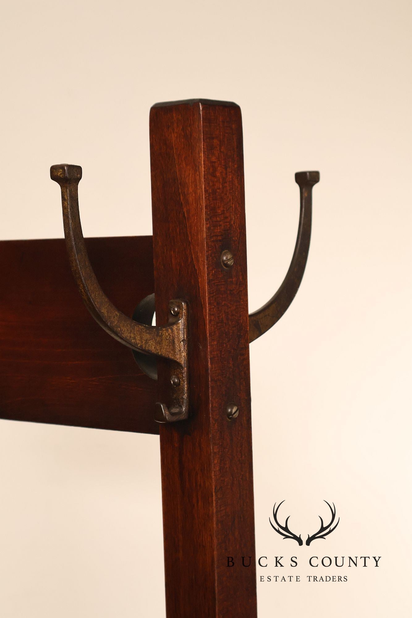 Antique Mission Style Double Sided Coat Rack