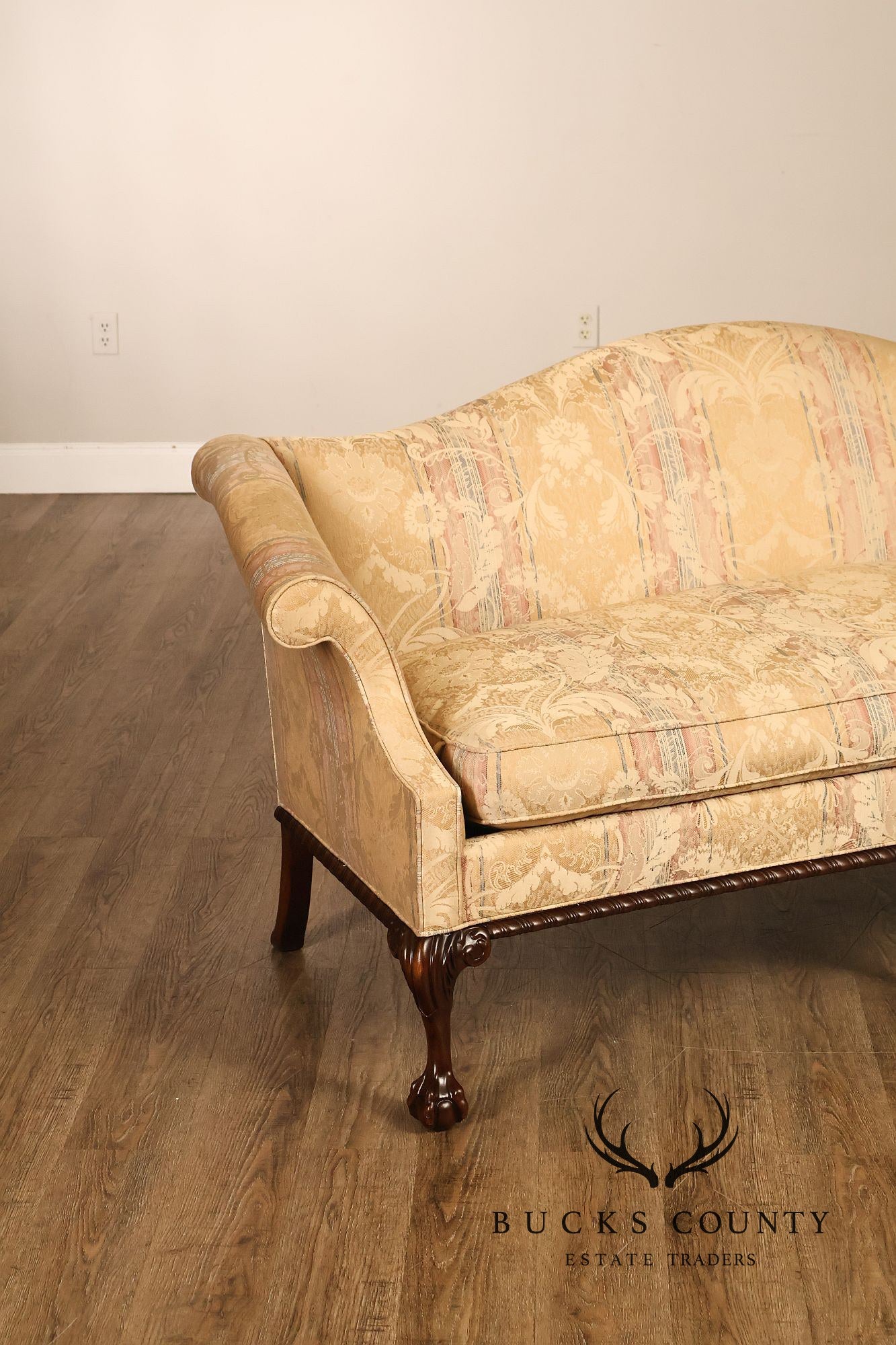 Hickory Chair Chippendale Style Mahogany Camelback Sofa