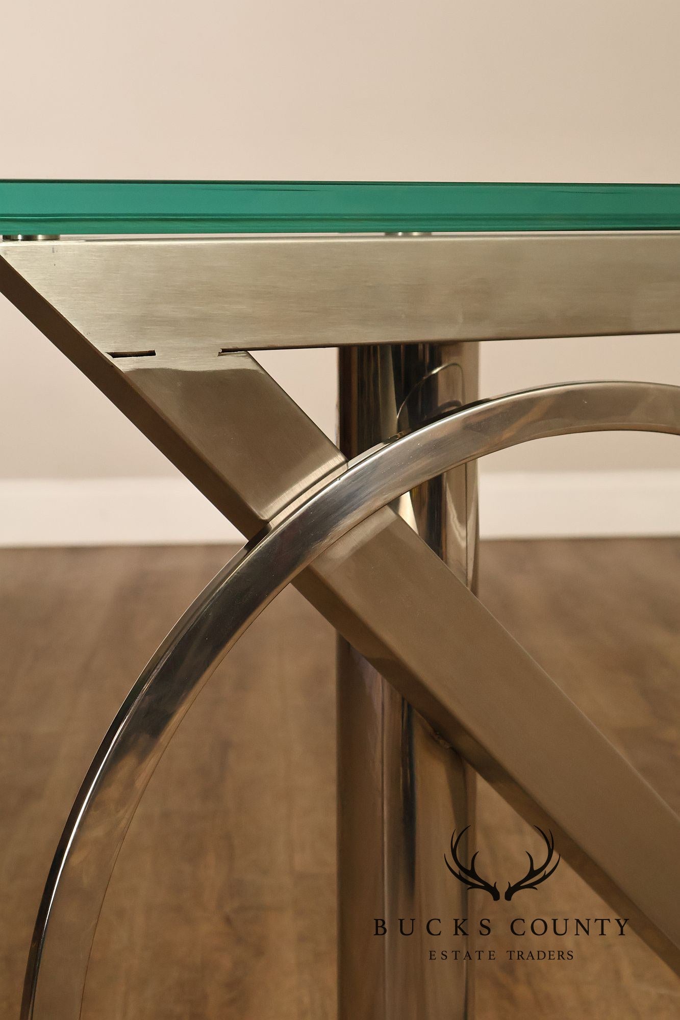 DIA Post Modern Glass Top Sculptural Console Table