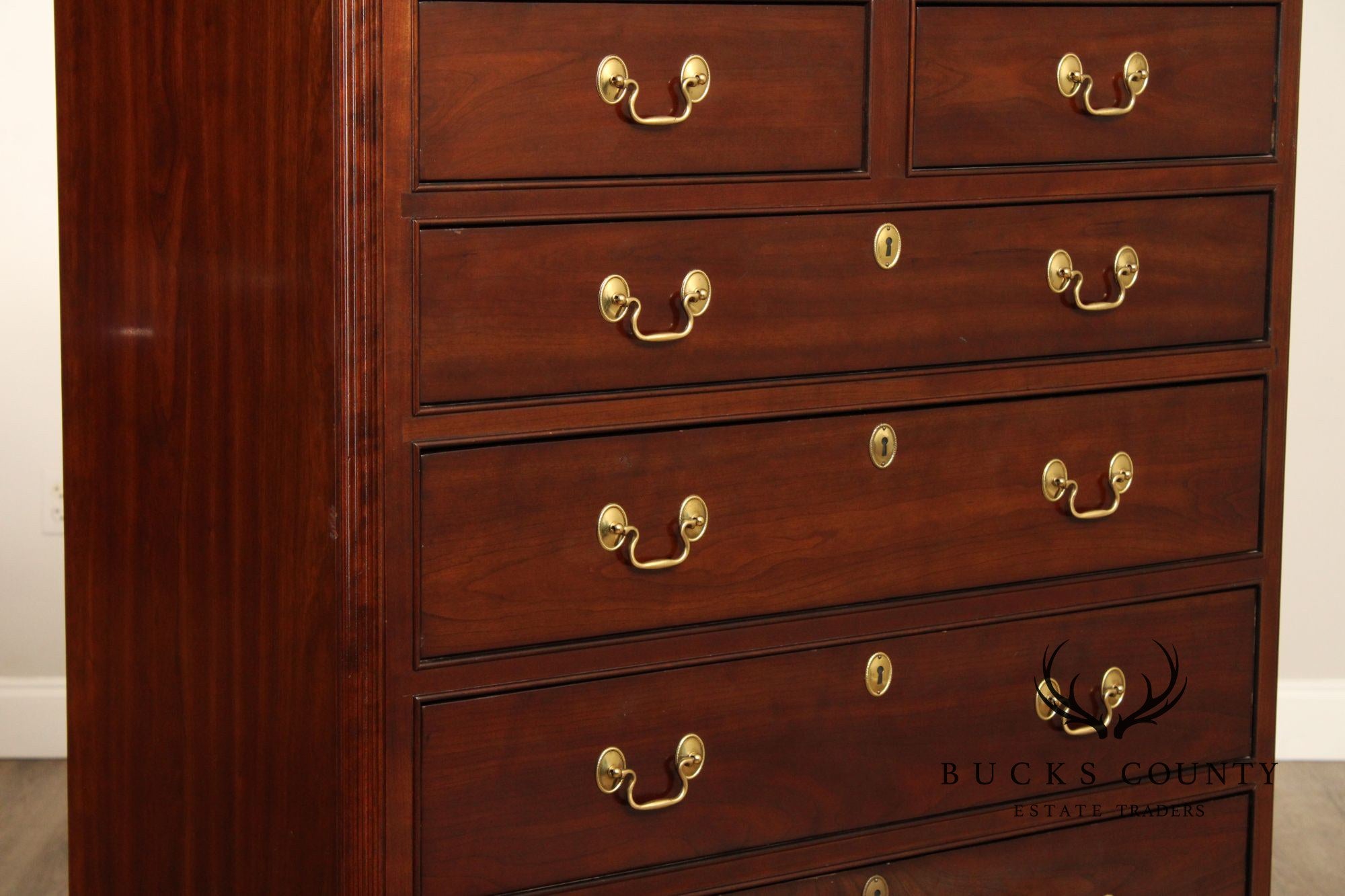 Stickley Chippendale Style Cherry Tall Chest