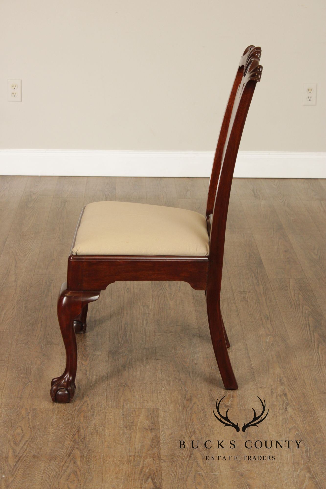 Henkel Harris Chippendale Style Set of Three Mahogany Side Dining Chairs